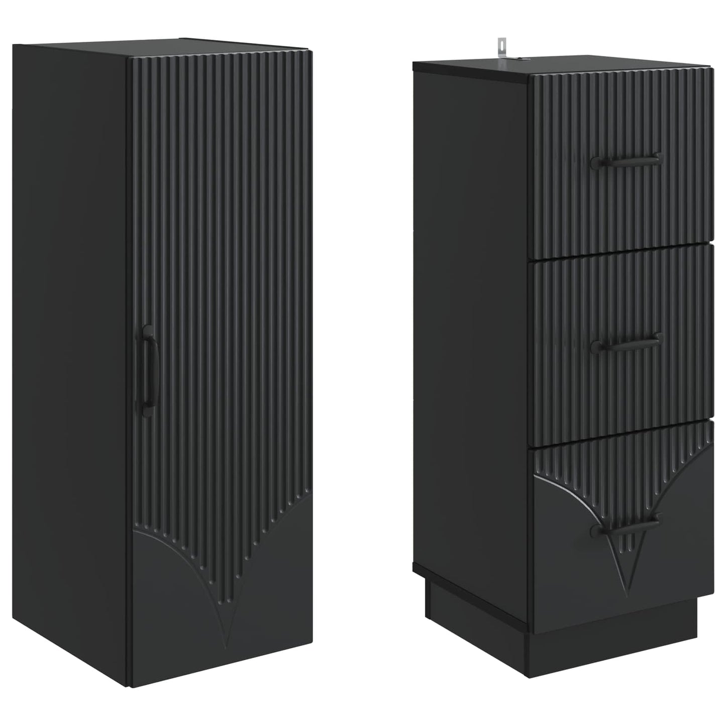 Schrankset 2 pcs Schwarz 33 x 34,5 x 87 cm Holzwerkstoff