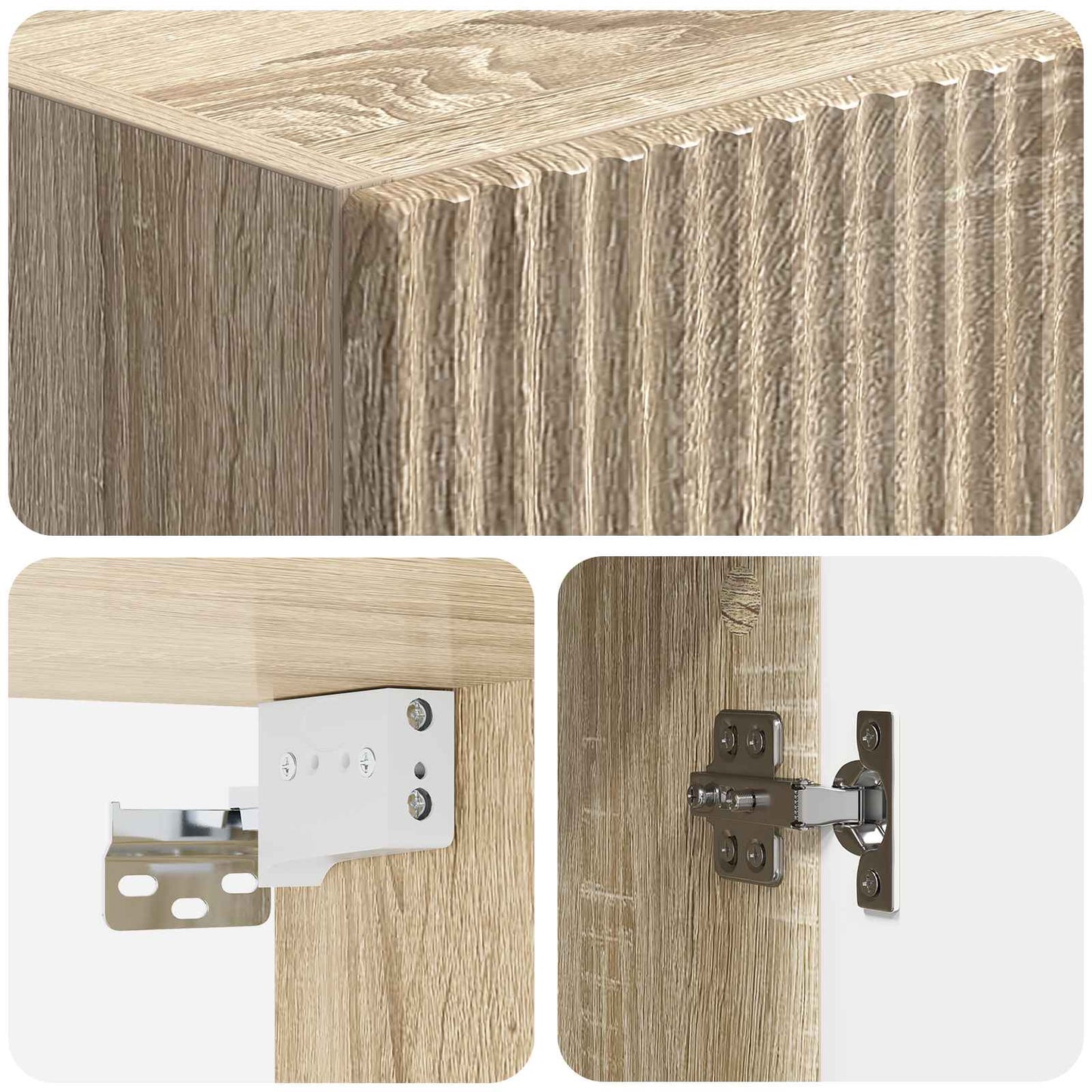 Schrankset 2 stk. 33 x 34,5 x 87 cm Holzwerkstoff Sonoma-Eiche