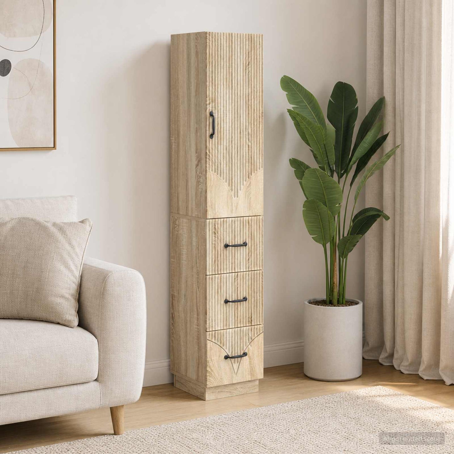Schrankset 2 stk. 33 x 34,5 x 87 cm Holzwerkstoff Sonoma-Eiche