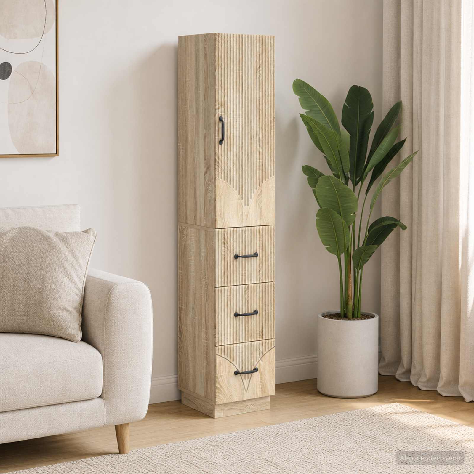 Schrankset 2 stk. 33 x 34,5 x 87 cm Holzwerkstoff Sonoma-Eiche
