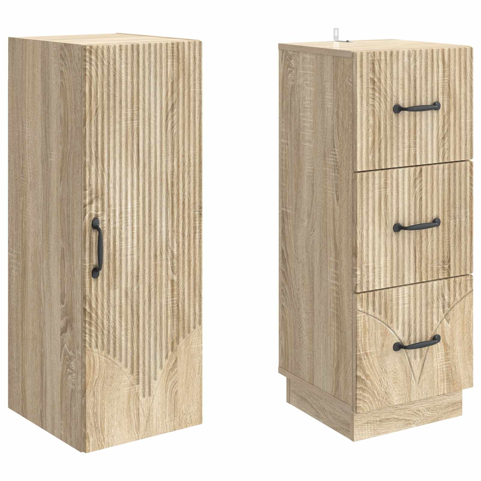 Schrankset 2 stk. 33 x 34,5 x 87 cm Holzwerkstoff Sonoma-Eiche