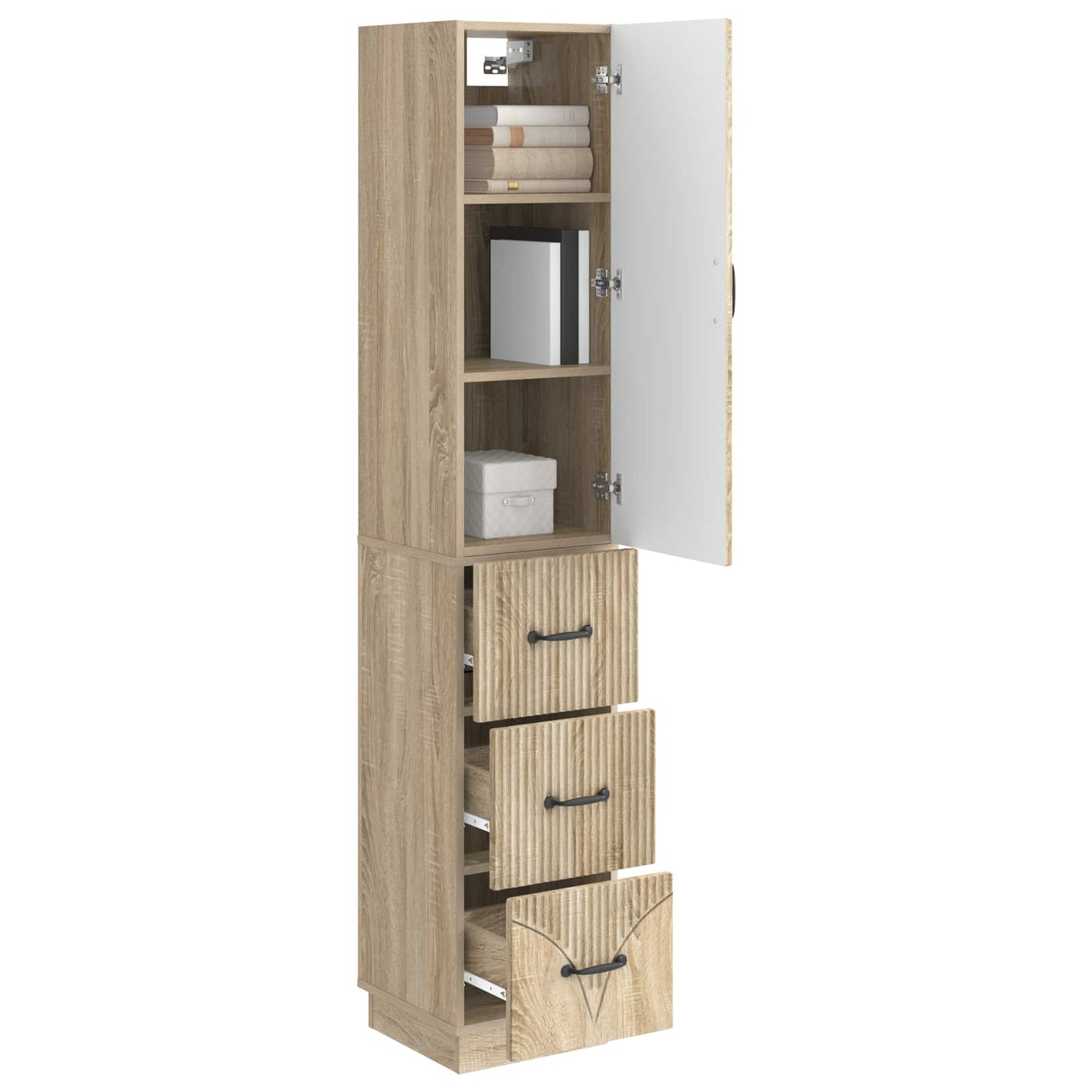 Schrankset 2 stk. 33 x 34,5 x 87 cm Holzwerkstoff Sonoma-Eiche