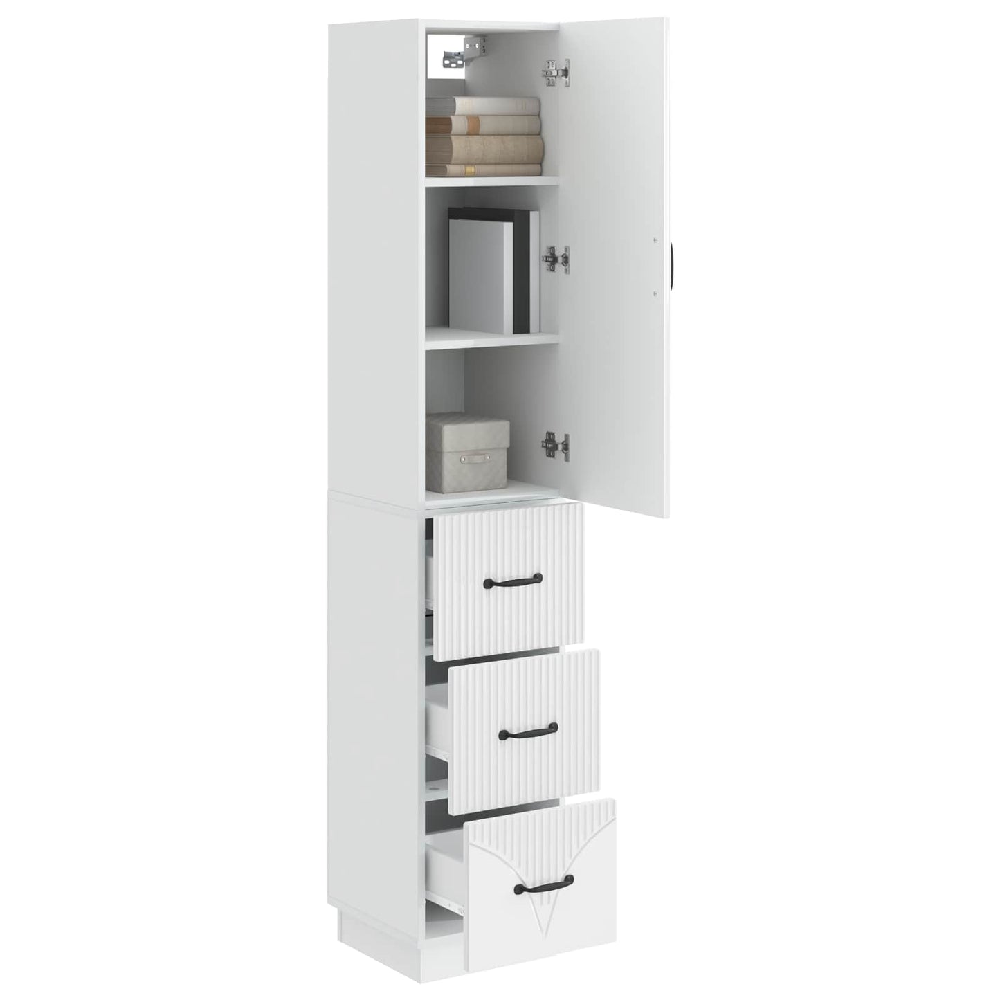 Schrankset 2 pcs Hochglanz Weiß 33 x 34,5 x 87 cm Holzwerkstoff