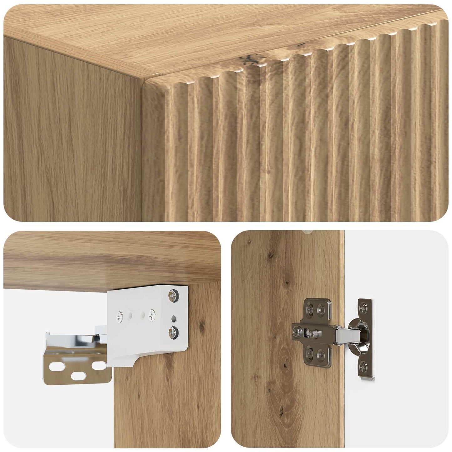 Schrankset 2 stk. 33 x 34,5 x 87 cm Holzwerkstoff Artisan-Eiche