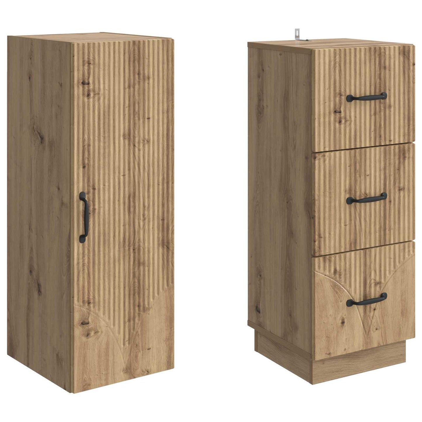 Schrankset 2 stk. 33 x 34,5 x 87 cm Holzwerkstoff Artisan-Eiche