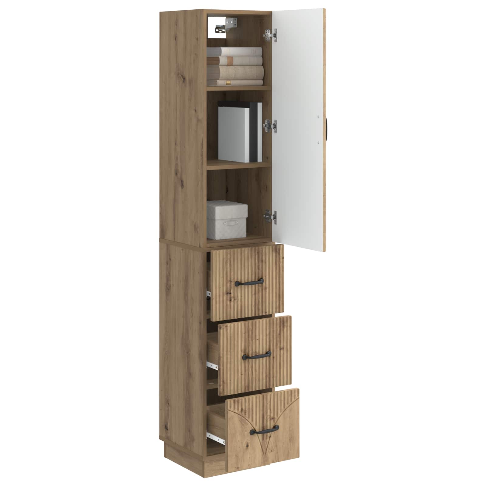Schrankset 2 stk. 33 x 34,5 x 87 cm Holzwerkstoff Artisan-Eiche