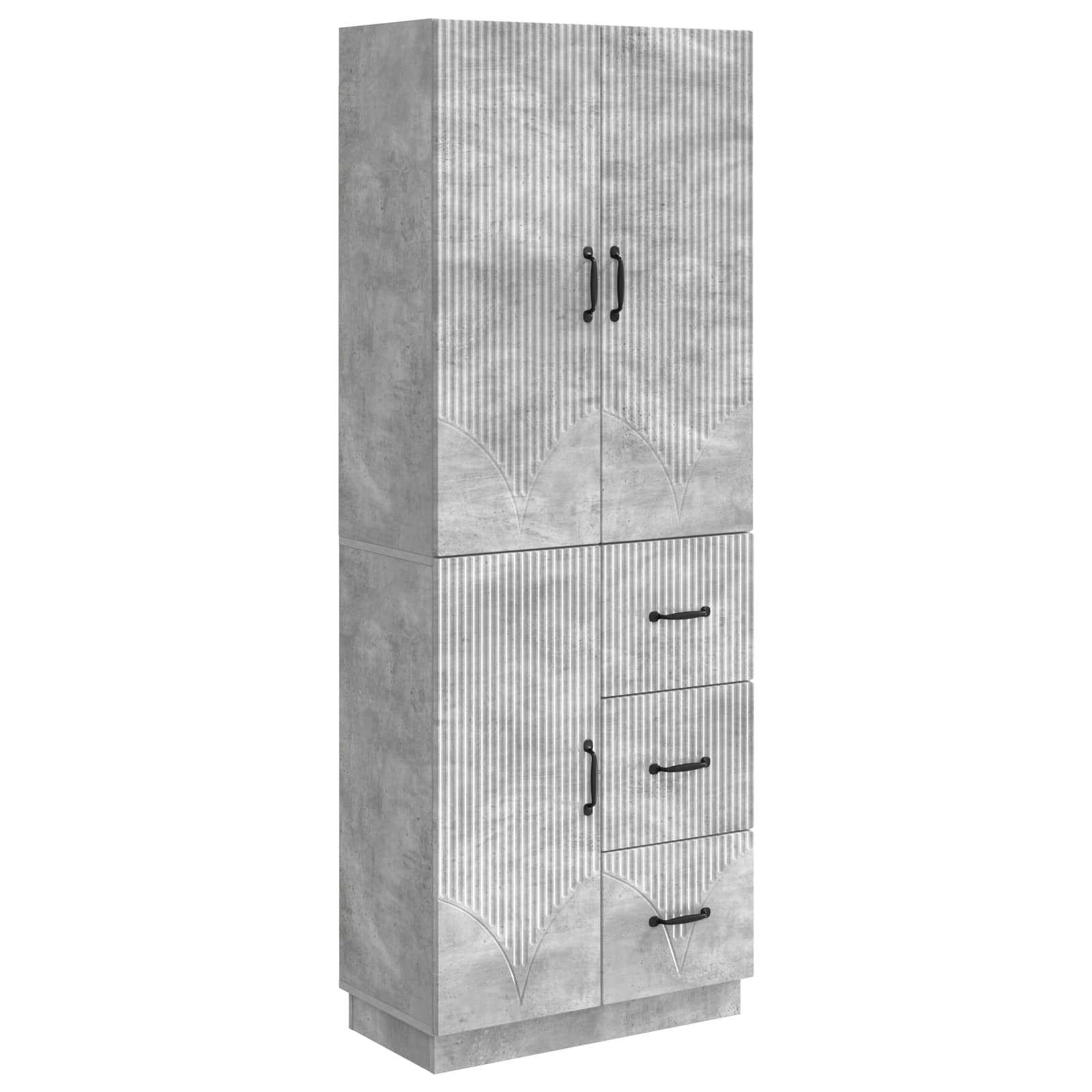 Schrankset 2 pcs Betongrau Holzwerkstoff