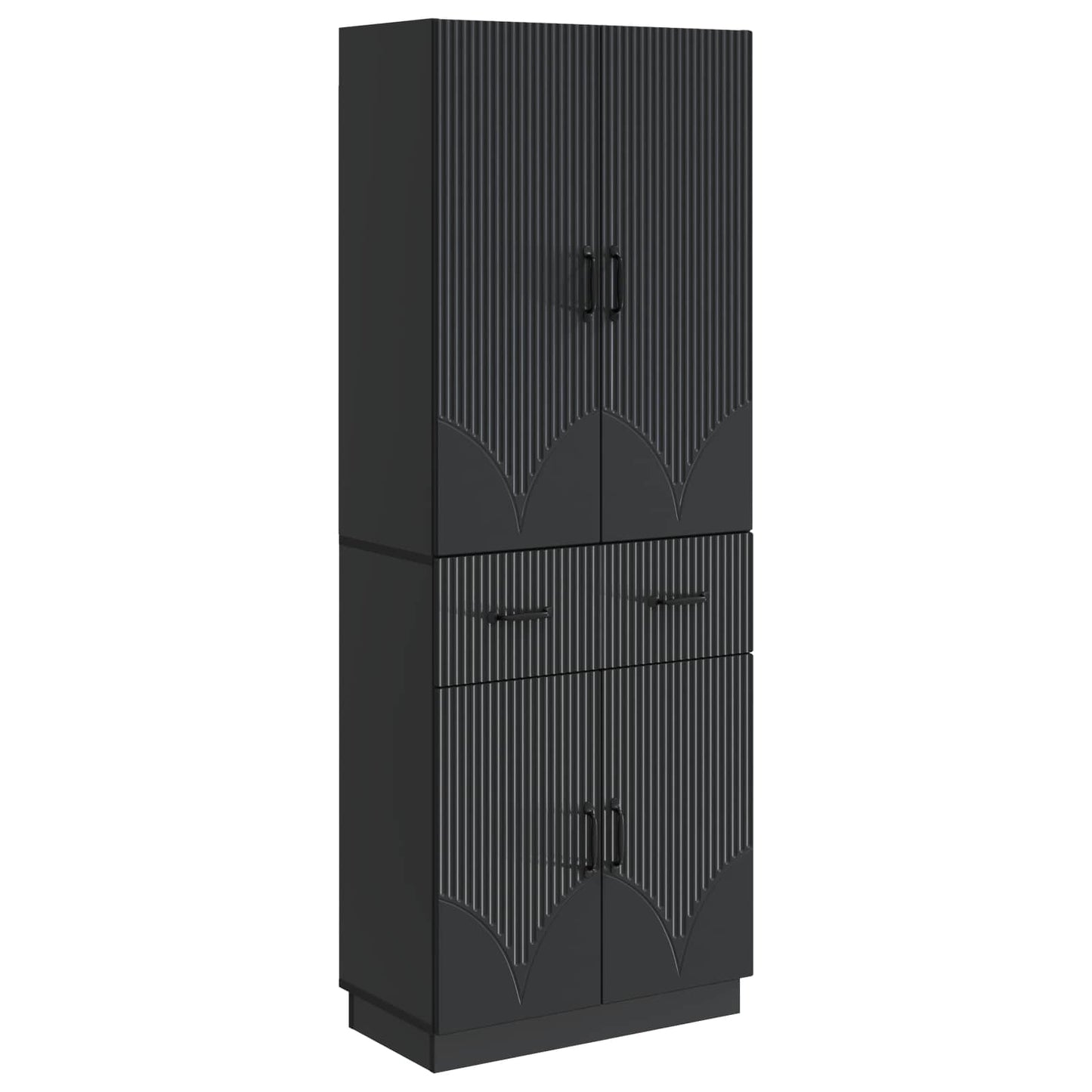 Schrankset 2 pcs Schwarz Holzwerkstoff