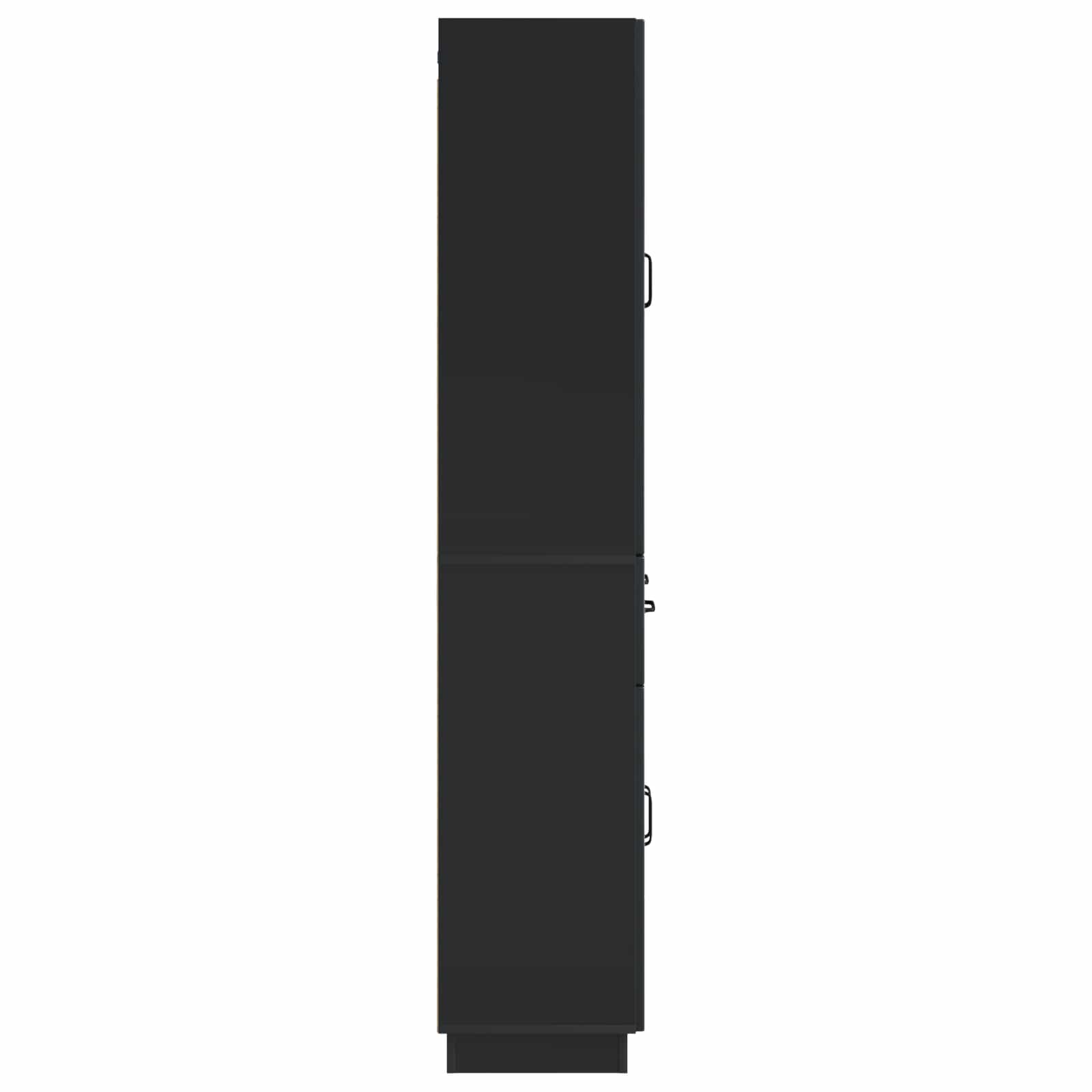 Schrankset 2 pcs Schwarz Holzwerkstoff