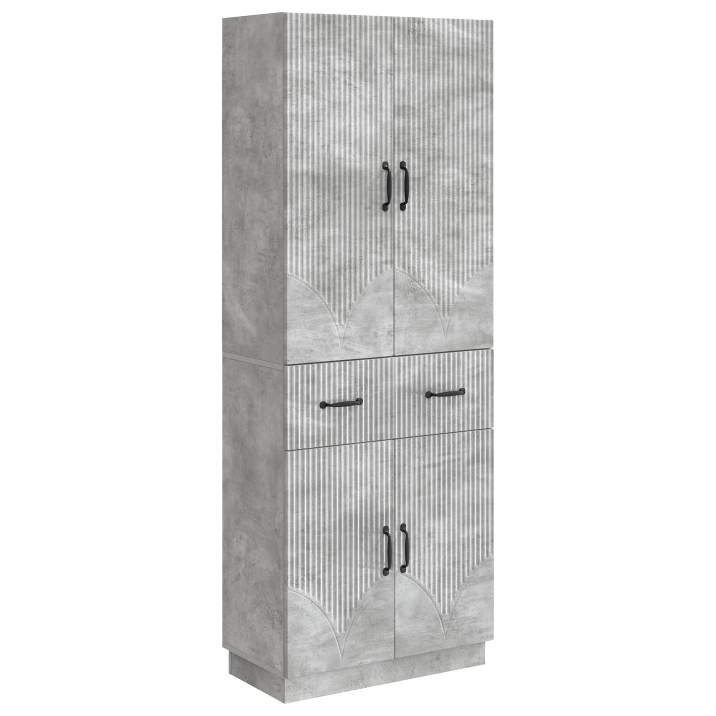 Schrankset 2 pcs Betongrau Holzwerkstoff