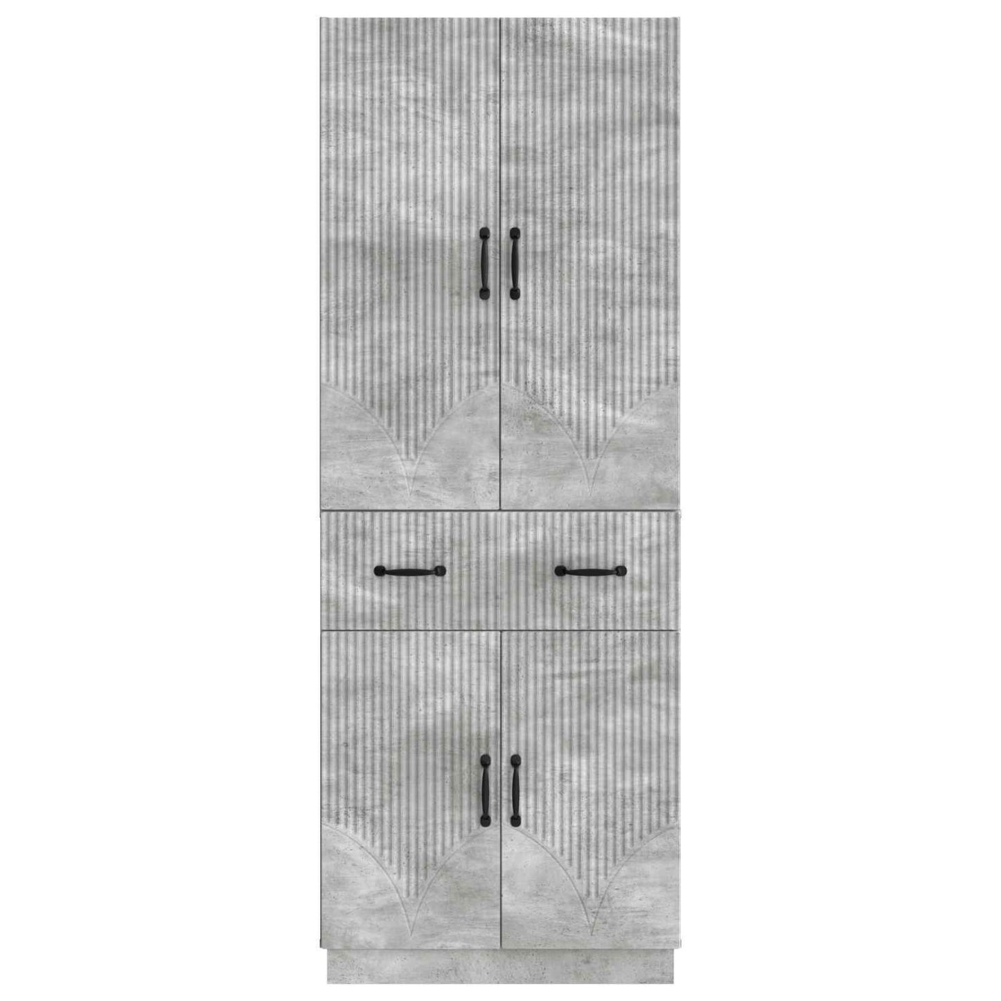 Schrankset 2 pcs Betongrau Holzwerkstoff