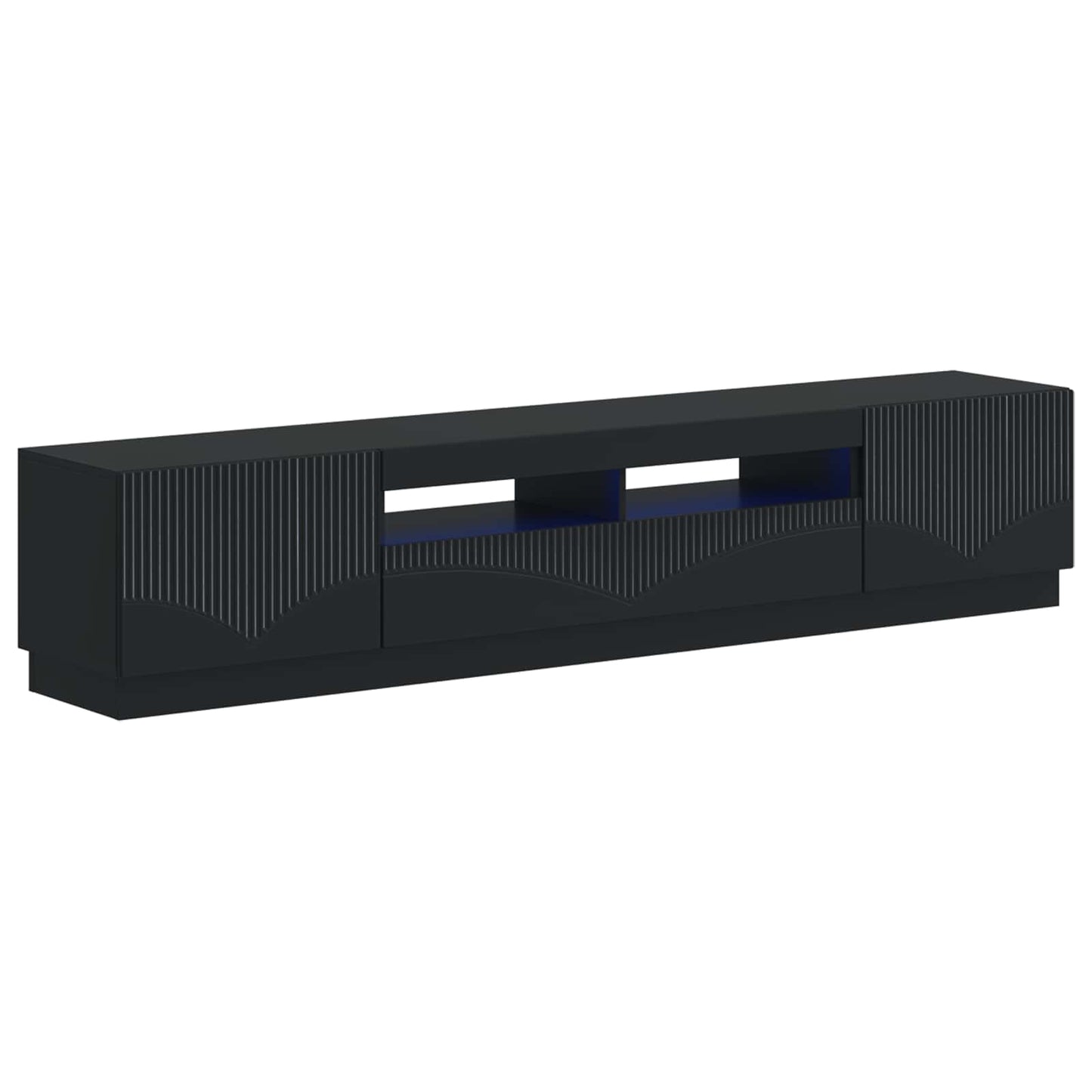 5-teiliges LED TV Schrank Schwarz Holzwerkstoff
