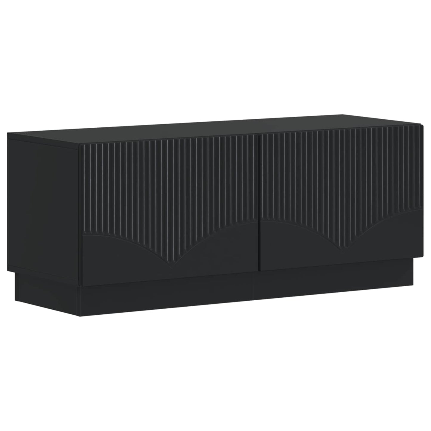 5-teiliges LED TV Schrank Schwarz Holzwerkstoff