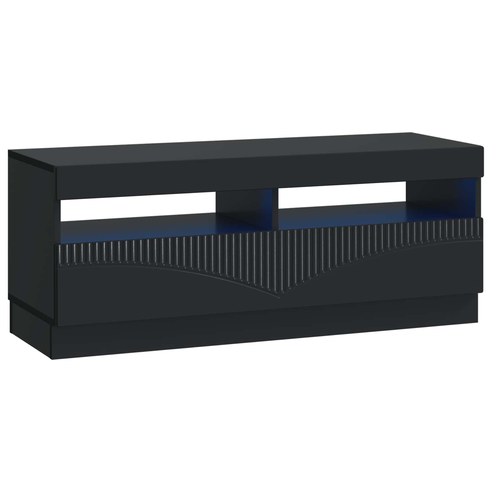 5-teiliges LED TV Schrank Schwarz Holzwerkstoff