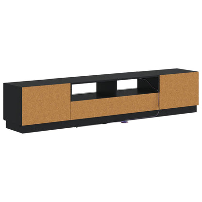 LED-TV-Schrank HOORN 3 stk. Schwarz Holzwerkstoff