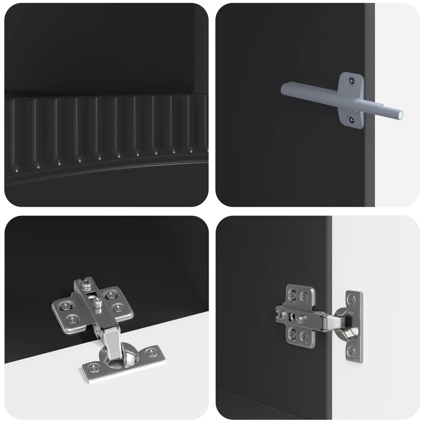 5-teiliges LED TV Schrank Schwarz Holzwerkstoff