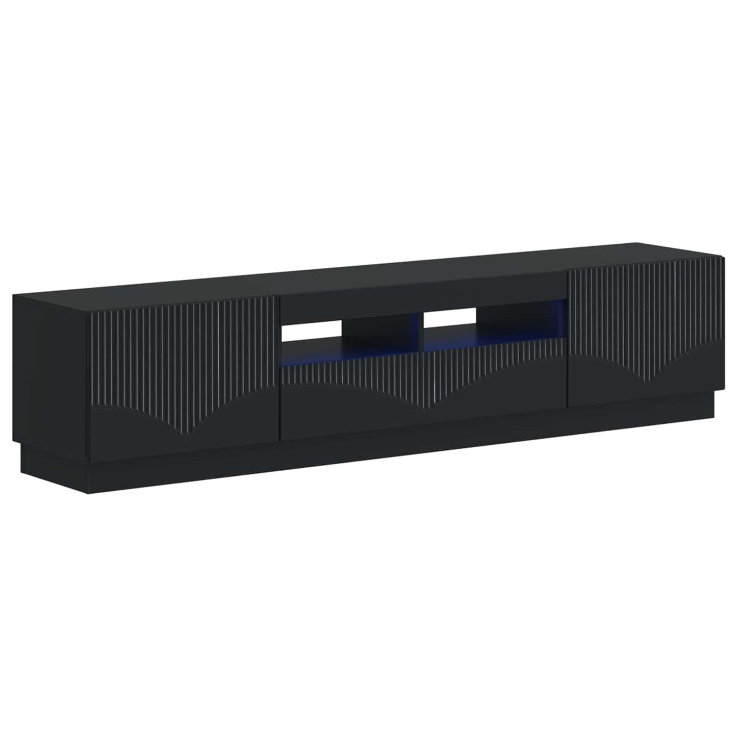5-teiliges LED TV Schrank Schwarz Holzwerkstoff