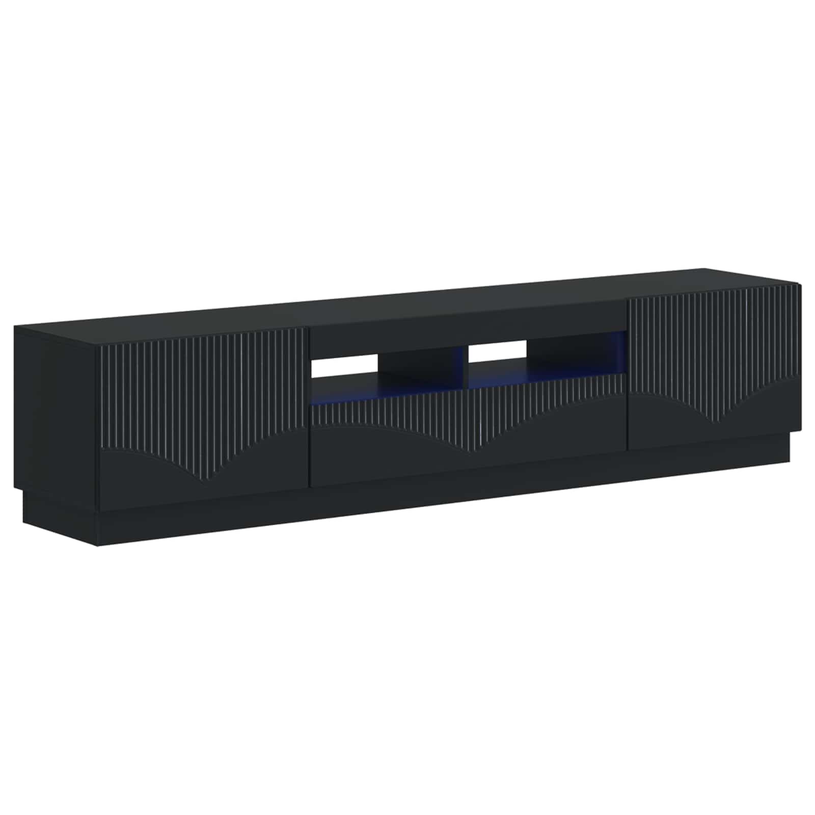 5-teiliges LED TV Schrank Schwarz Holzwerkstoff