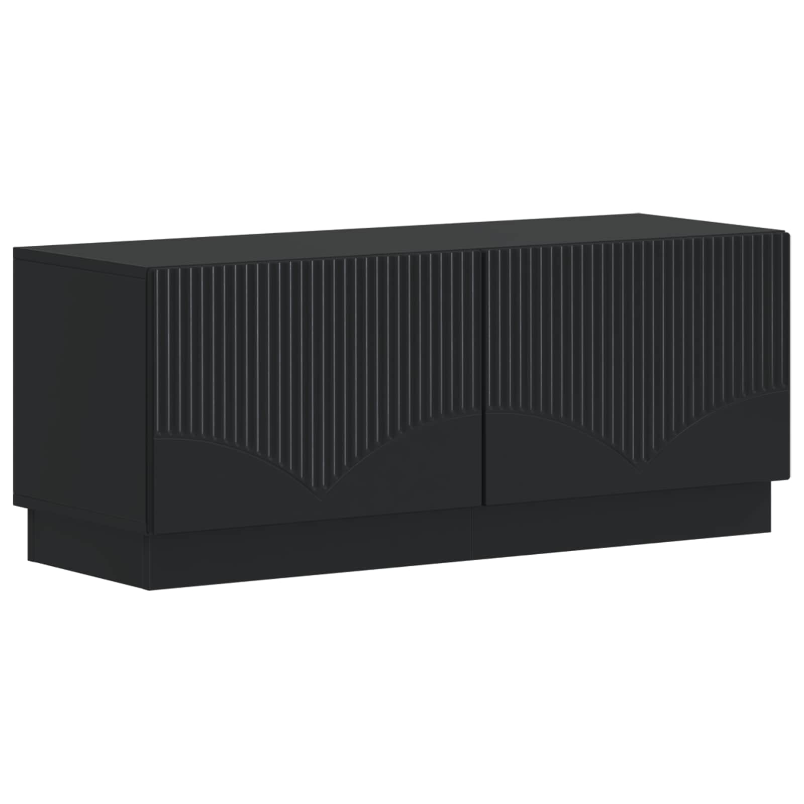 5-teiliges LED TV Schrank Schwarz Holzwerkstoff