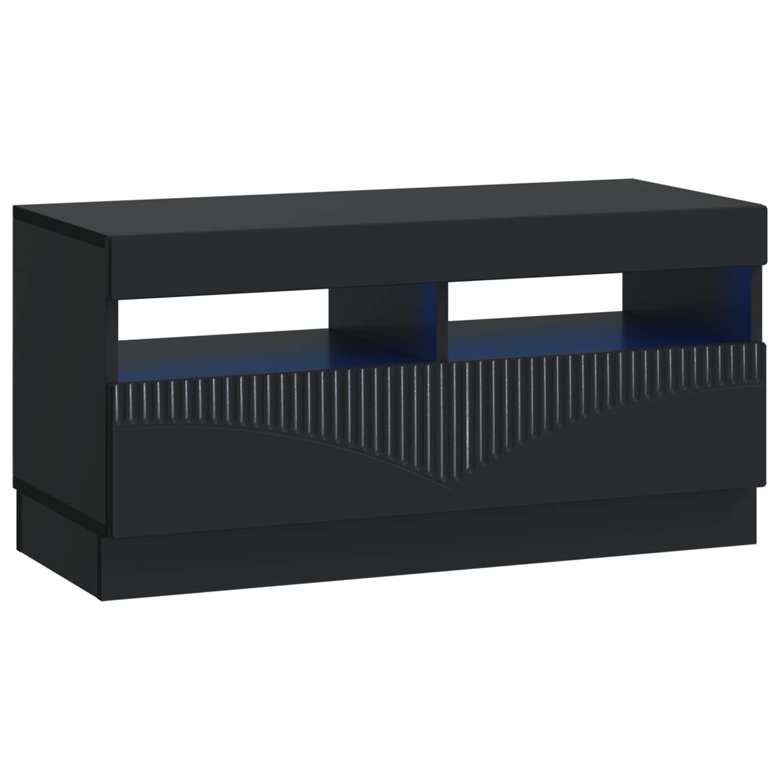 5-teiliges LED TV Schrank Schwarz Holzwerkstoff