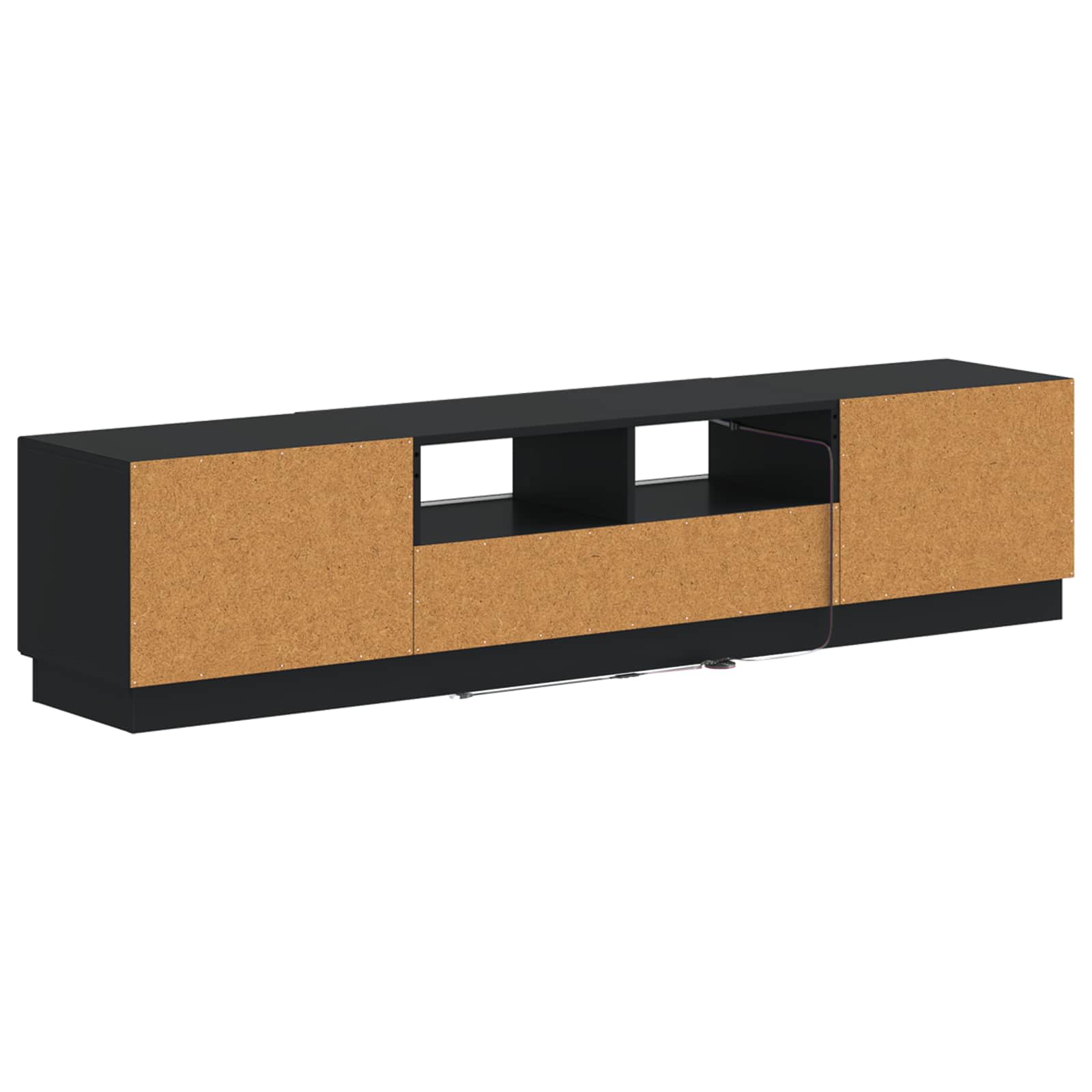 5-teiliges LED TV Schrank Schwarz Holzwerkstoff