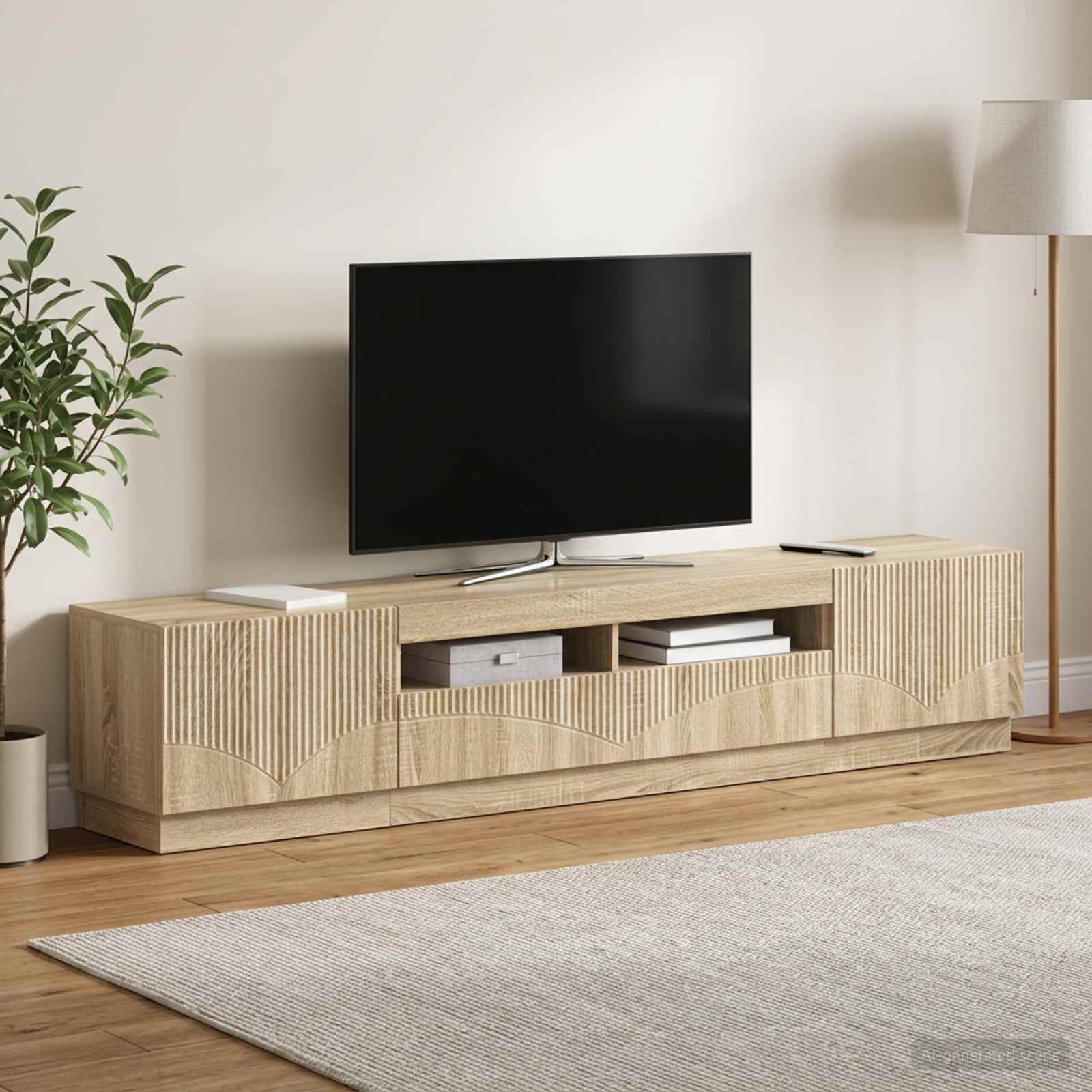 5-teiliges LED TV Schrank Sonoma-Eiche Holzwerkstoff