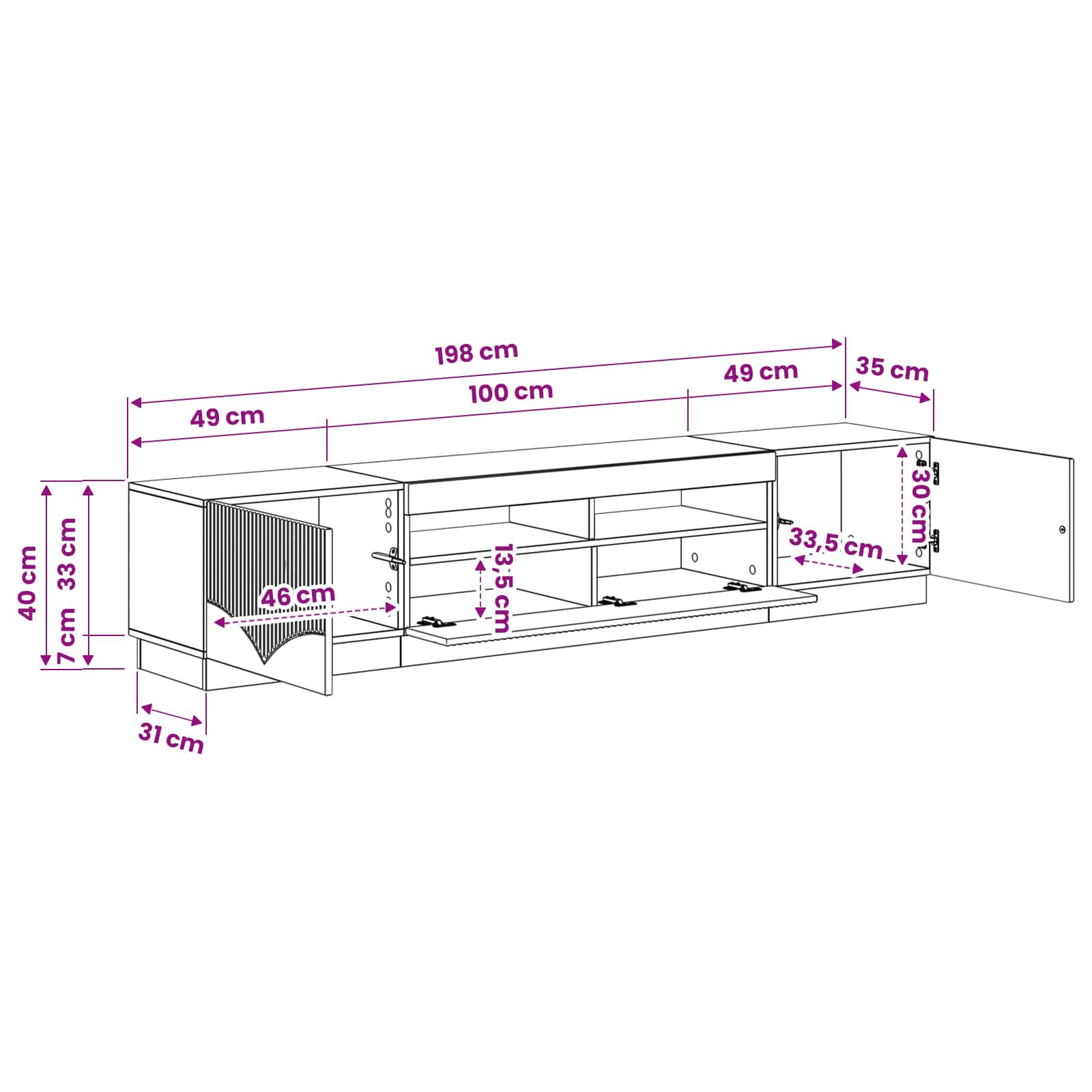 5-teiliges LED TV Schrank Sonoma-Eiche Holzwerkstoff
