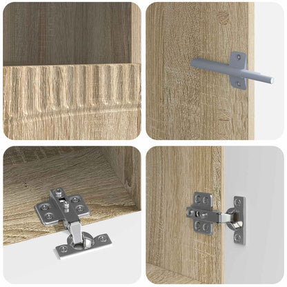 LED-TV-Schrank HOORN 3 stk. Sonoma-Eiche Holzwerkstoff