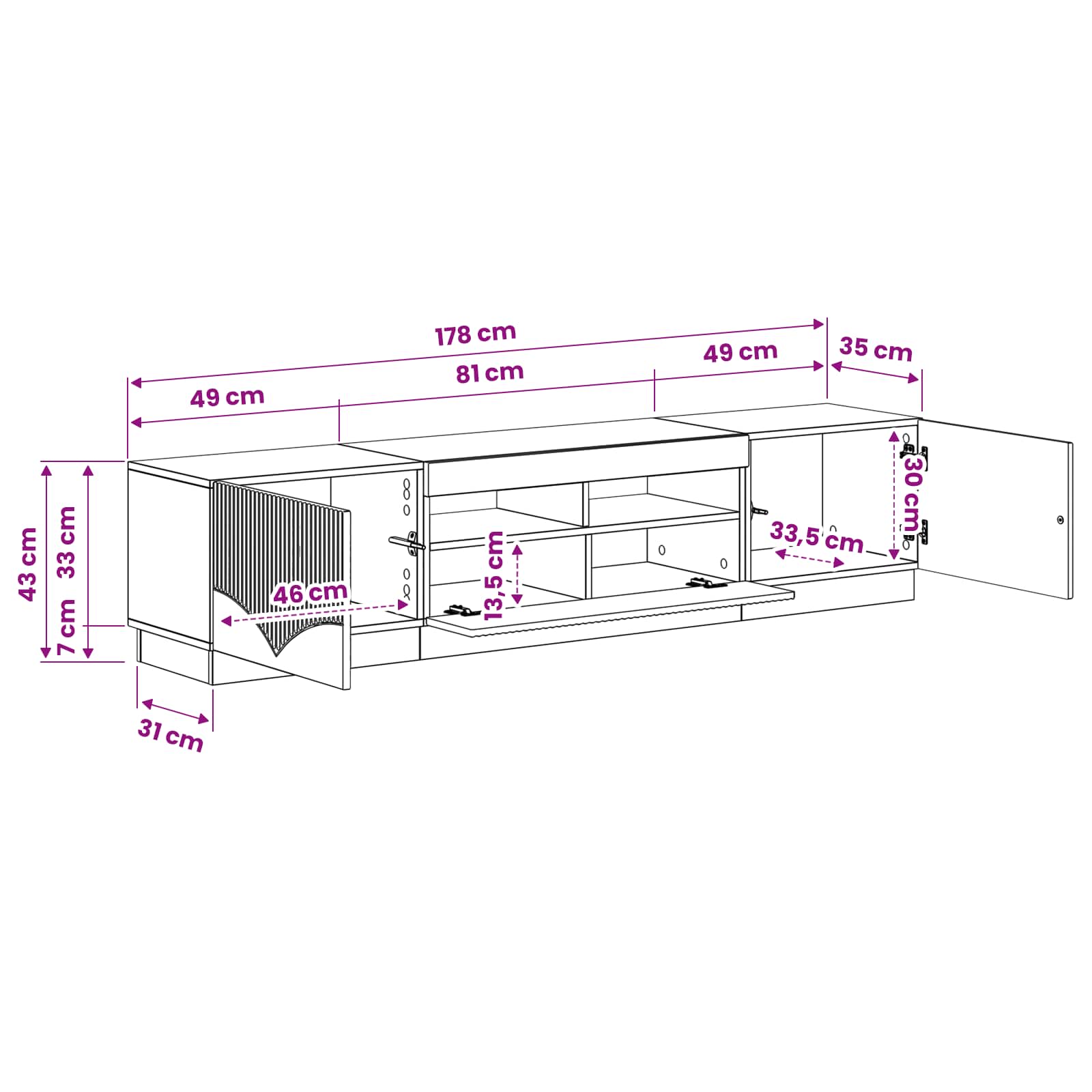 5-teiliges LED TV Schrank Sonoma-Eiche Holzwerkstoff