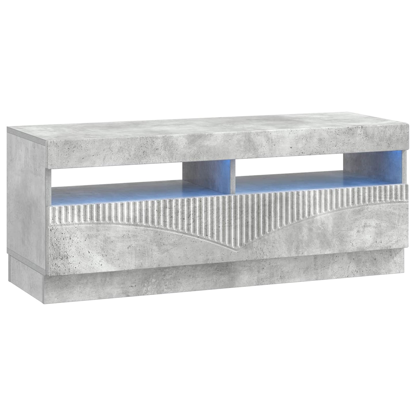 5-teiliges LED TV Schrank Betongrau Holzwerkstoff