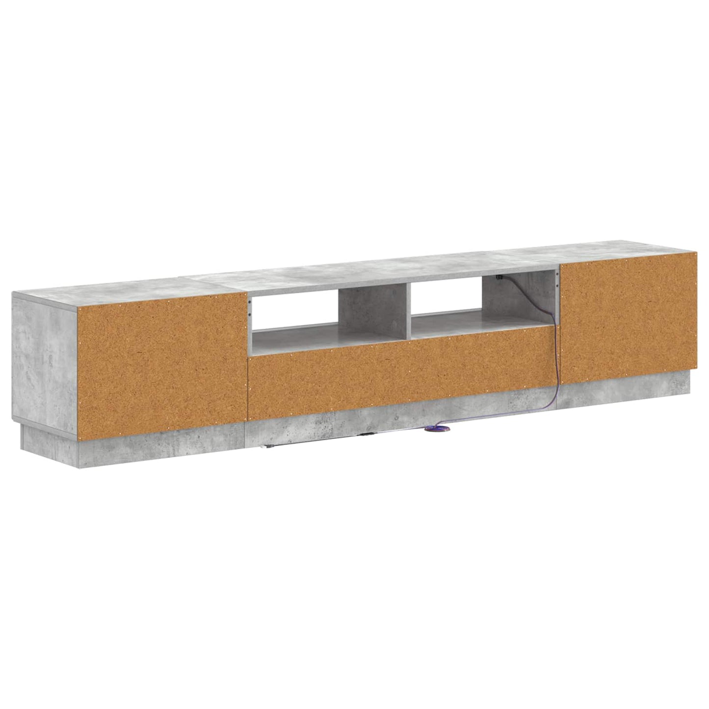 5-teiliges LED TV Schrank Betongrau Holzwerkstoff