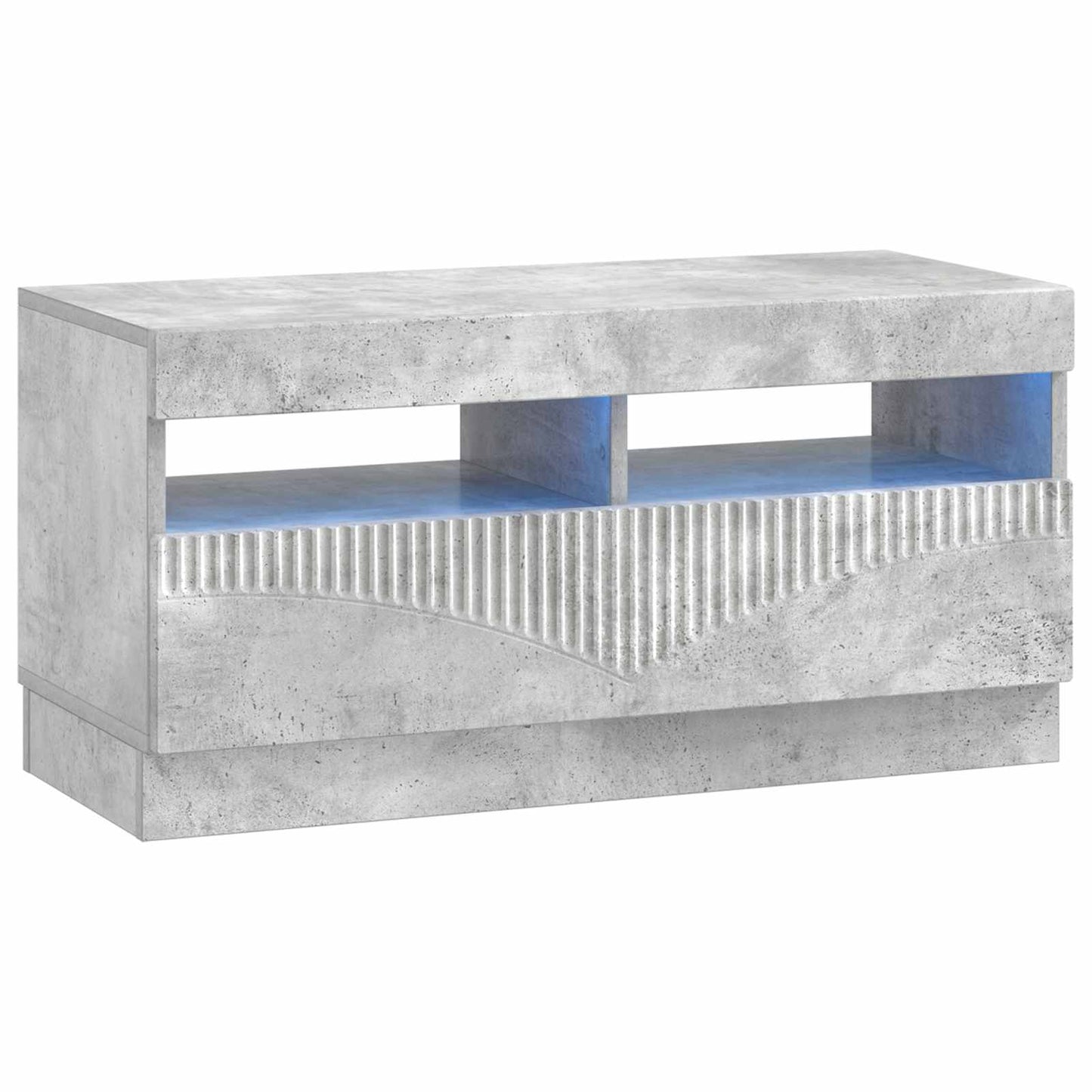 5-teiliges LED TV Schrank Betongrau Holzwerkstoff
