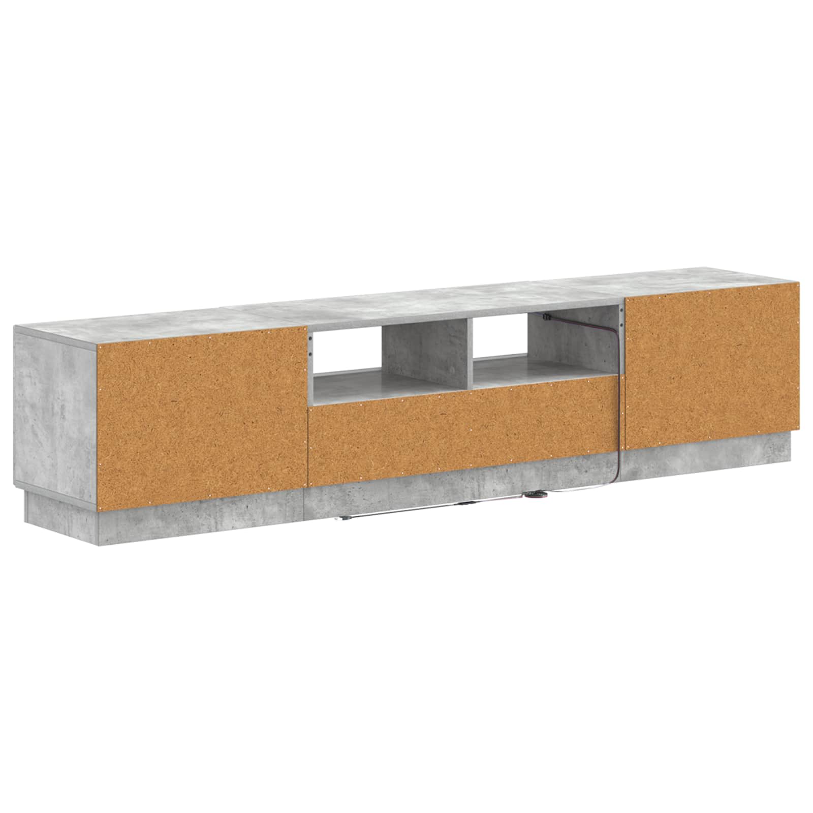 5-teiliges LED TV Schrank Betongrau Holzwerkstoff