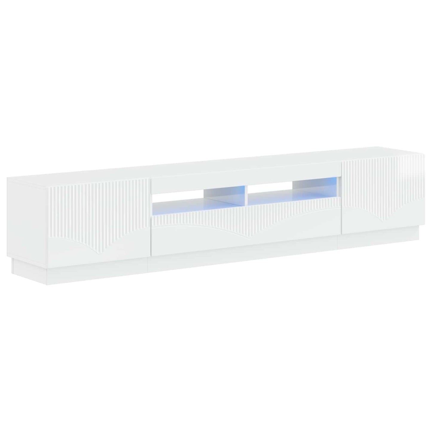 5-teiliges LED TV Schrank Hochglanz Weiß Holzwerkstoff