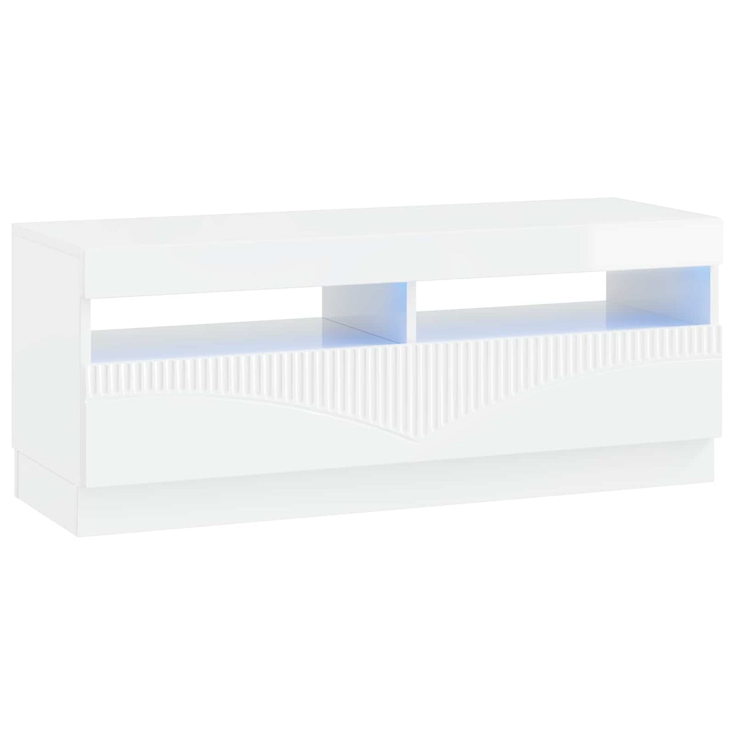 5-teiliges LED TV Schrank Hochglanz Weiß Holzwerkstoff