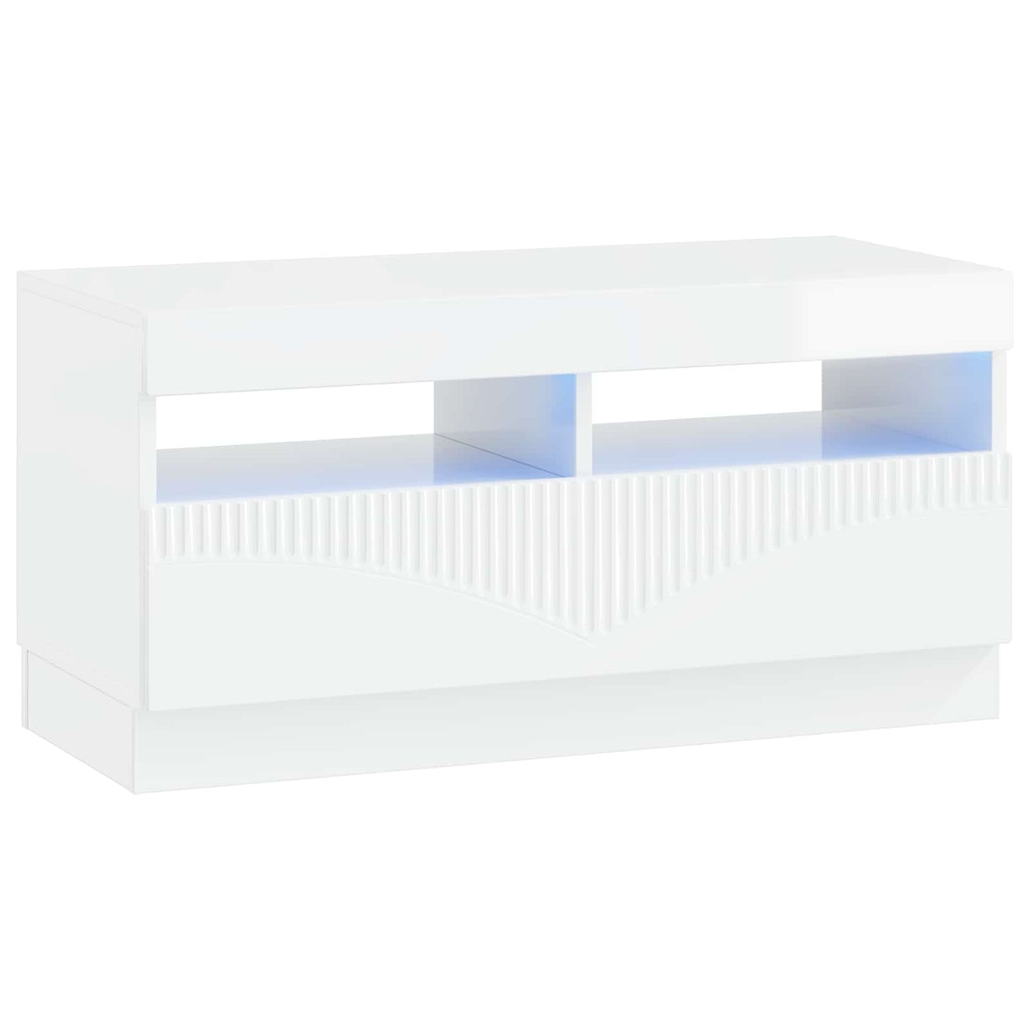 5-teiliges LED TV Schrank Hochglanz Weiß Holzwerkstoff