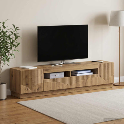 LED-TV-Schrank HOORN 3 stk. Artisan-Eiche Holzwerkstoff