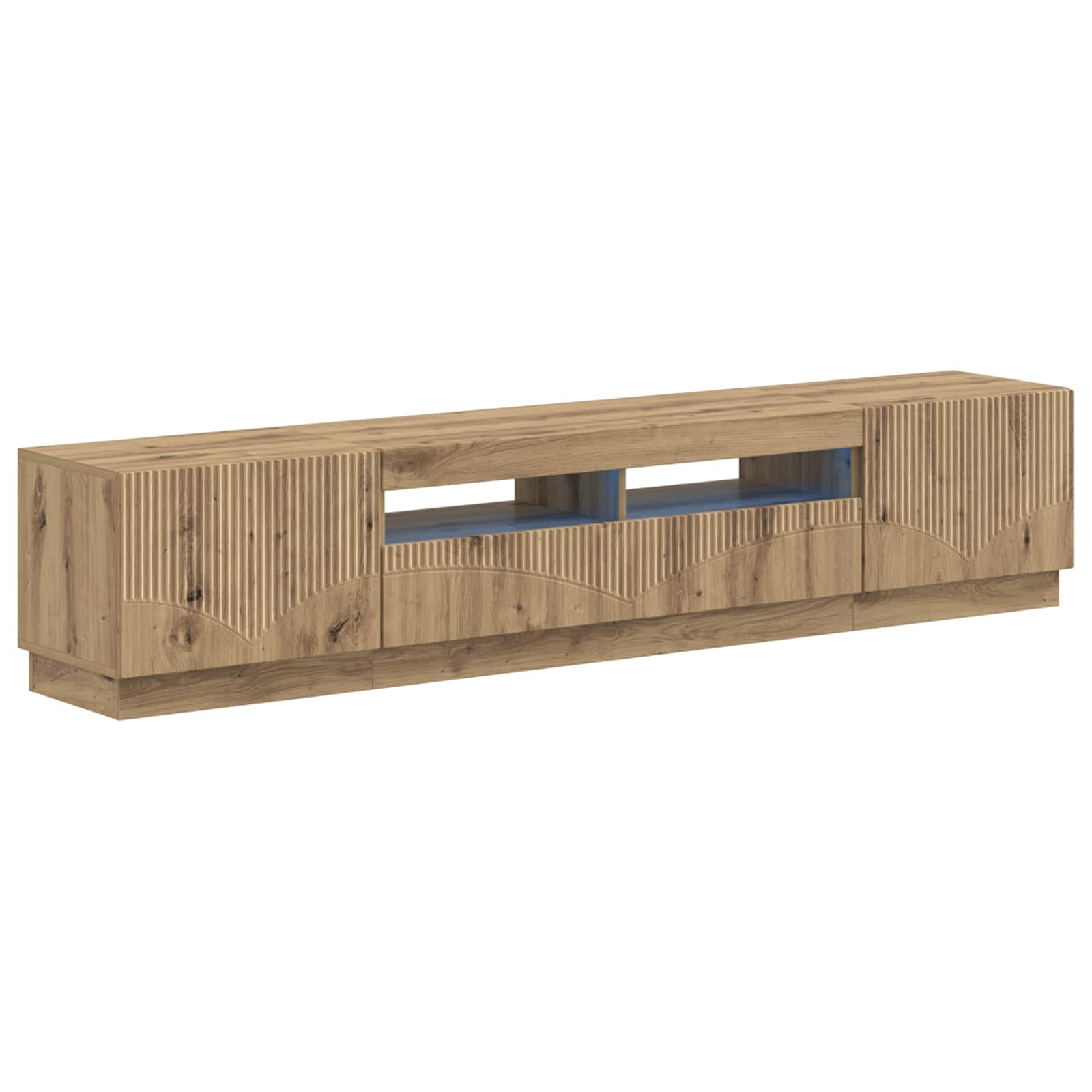 5-teiliges LED TV Schrank Artisan-Eiche Holzwerkstoff