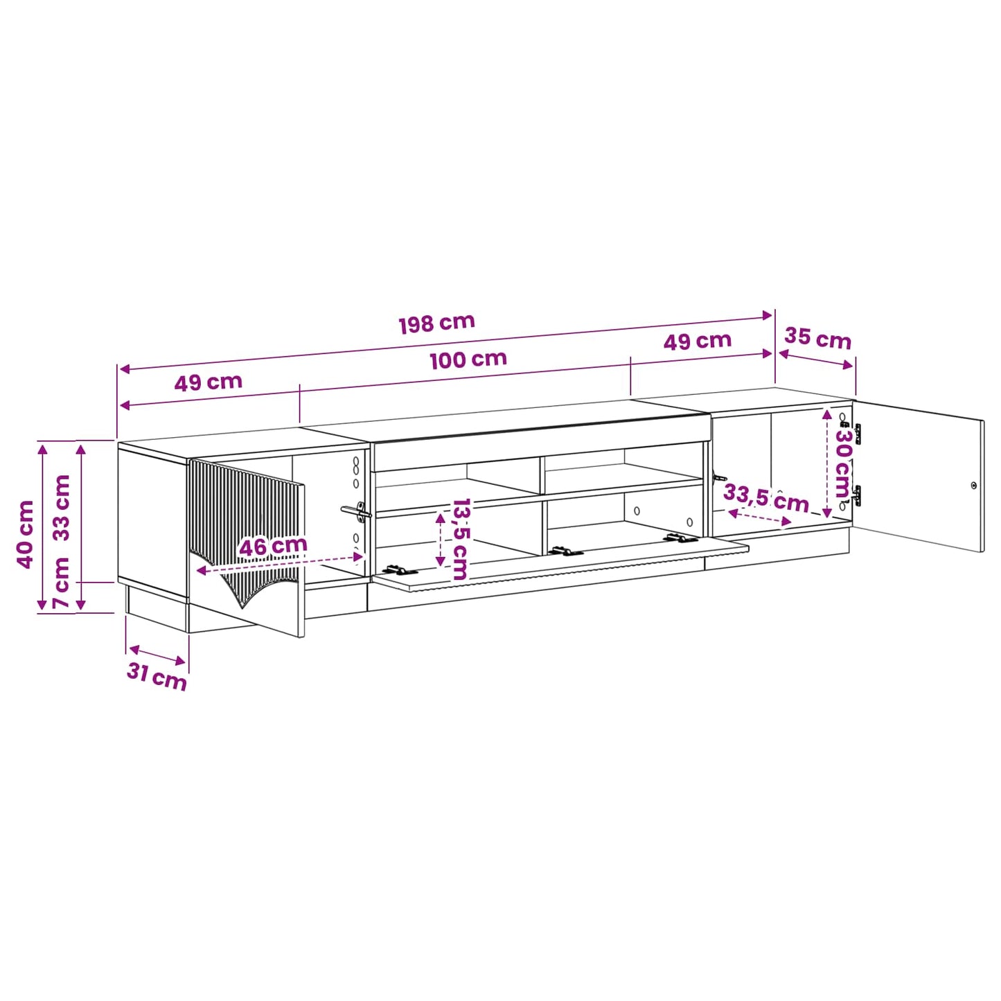 5-teiliges LED TV Schrank Artisan-Eiche Holzwerkstoff