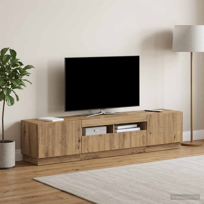 LED-TV-Schrank HOORN 3 stk. Artisan-Eiche Holzwerkstoff