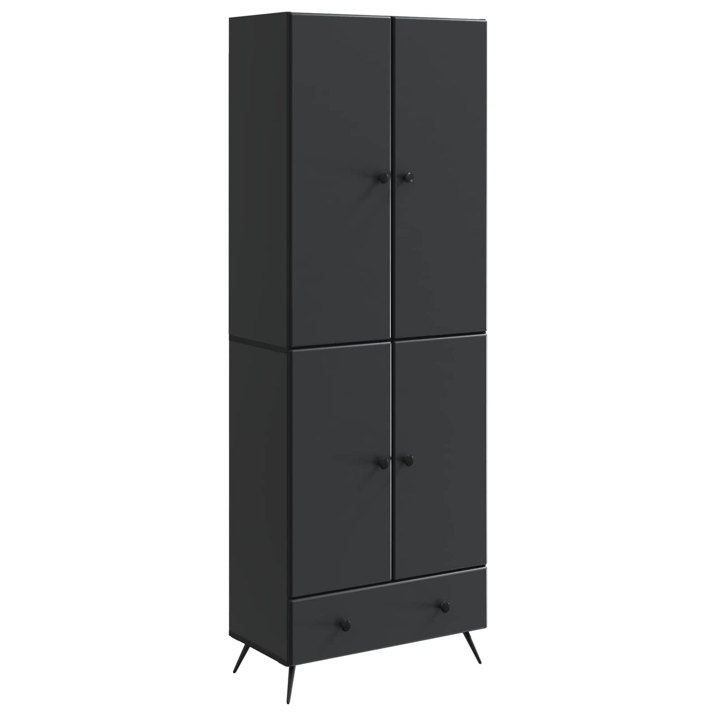 Schrankset 2 pcs Schwarz Holzwerkstoff