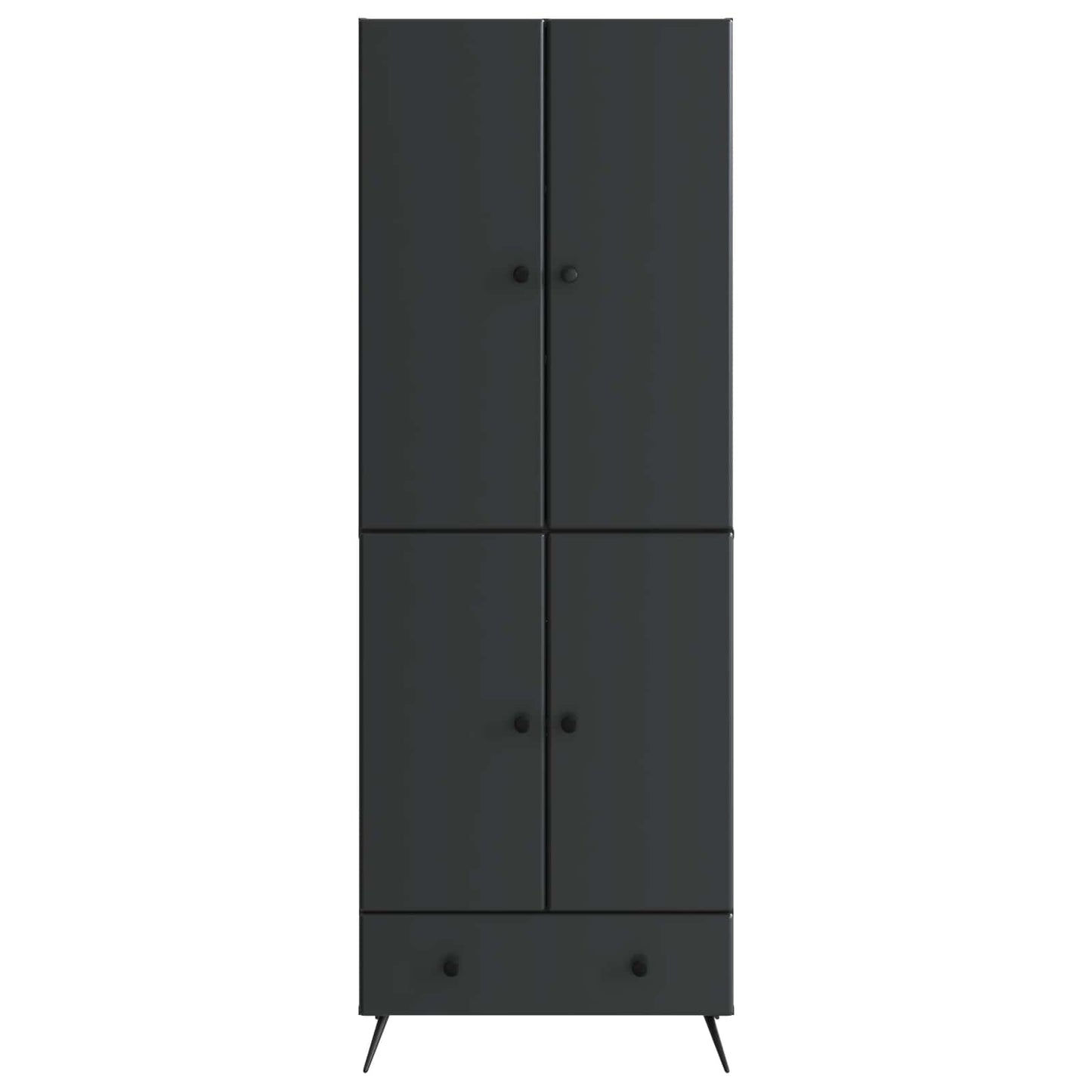 Schrankset 2 pcs Schwarz Holzwerkstoff