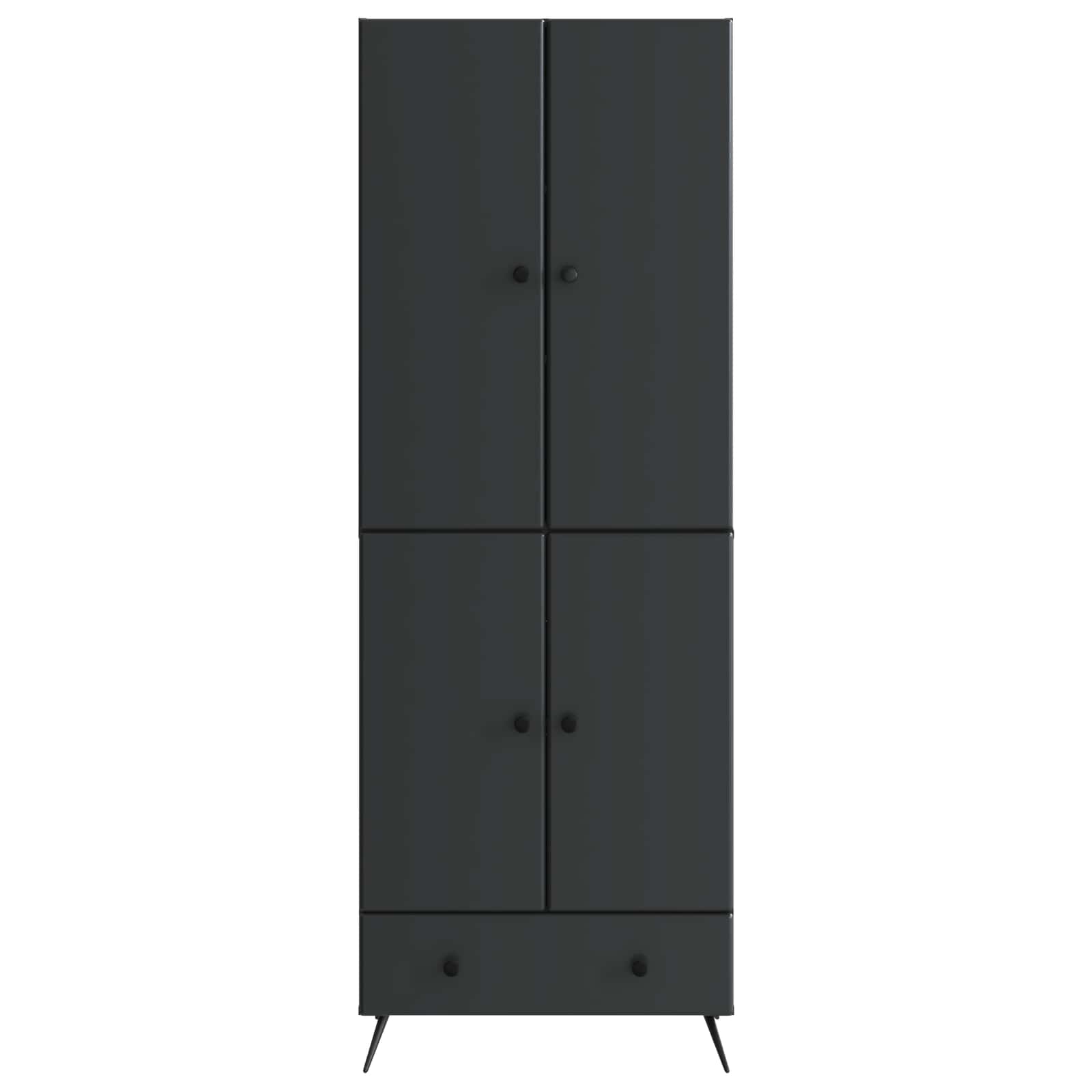 Schrankset 2 pcs Schwarz Holzwerkstoff