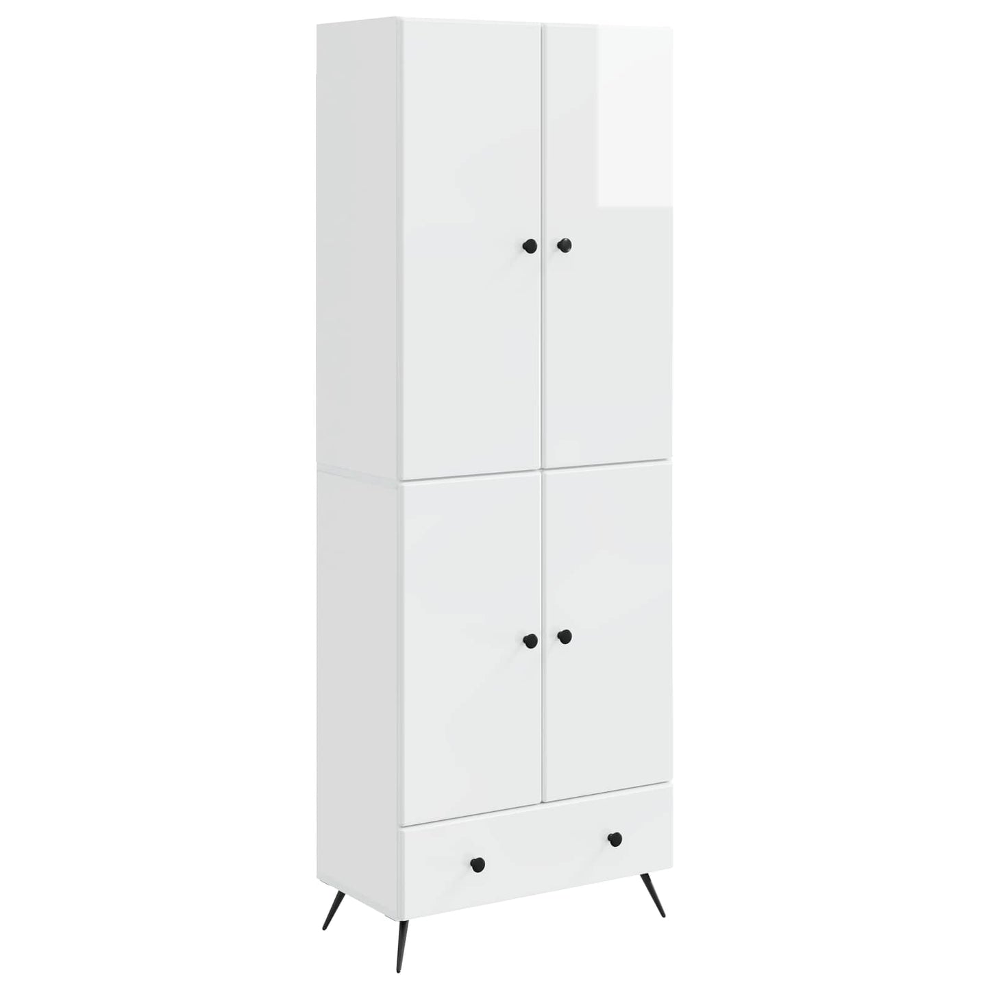 Schrankset 2 pcs Hochglanz Weiß Holzwerkstoff