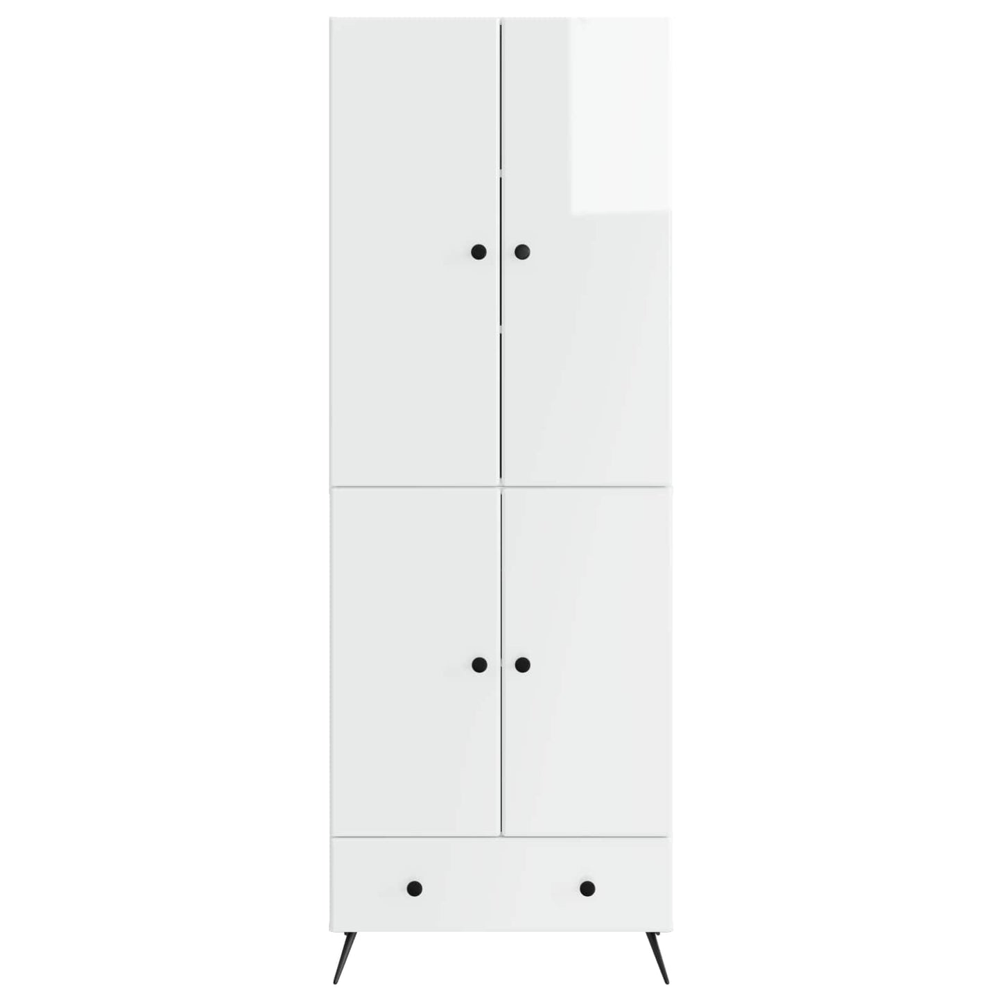 Schrankset 2 pcs Hochglanz Weiß Holzwerkstoff