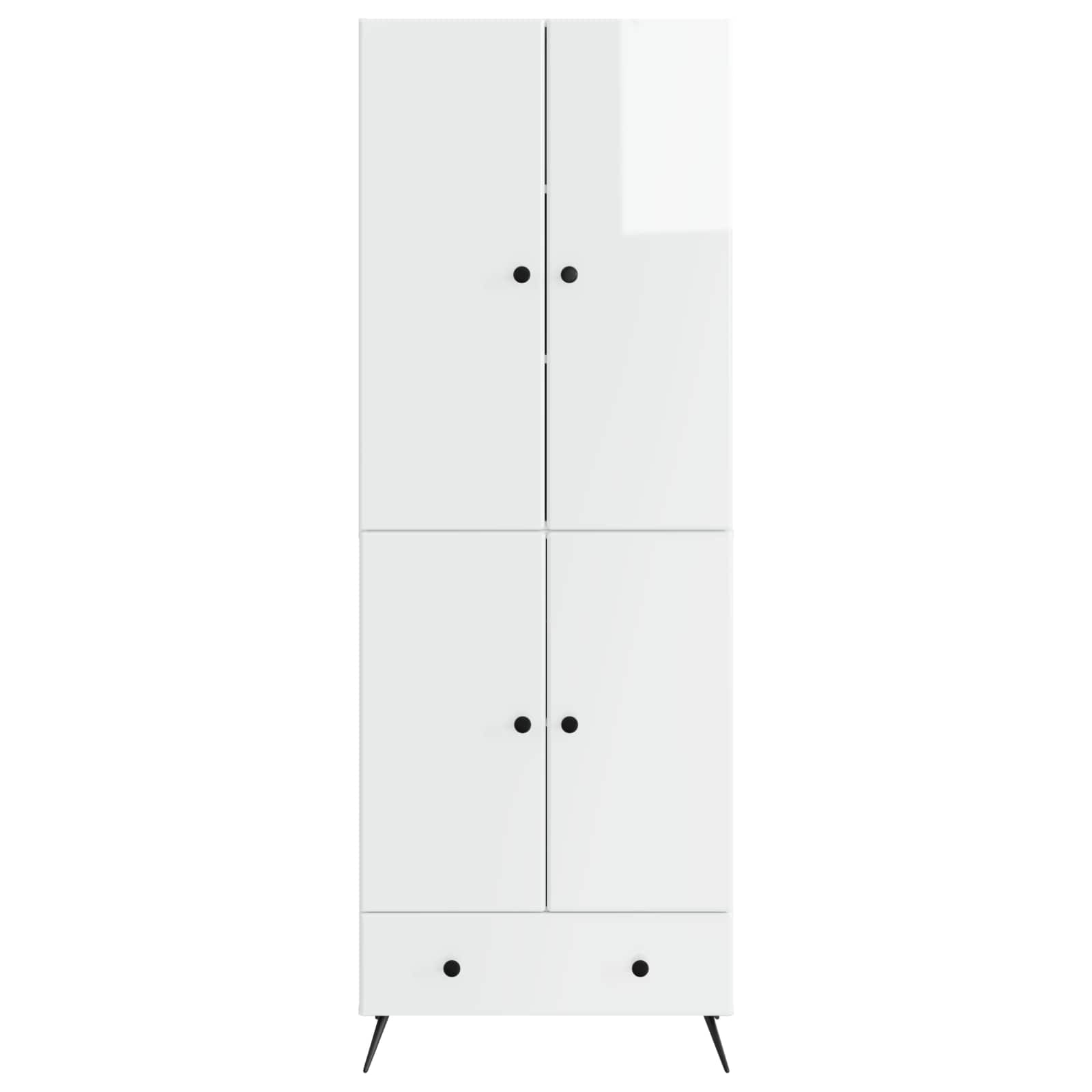 Schrankset 2 pcs Hochglanz Weiß Holzwerkstoff