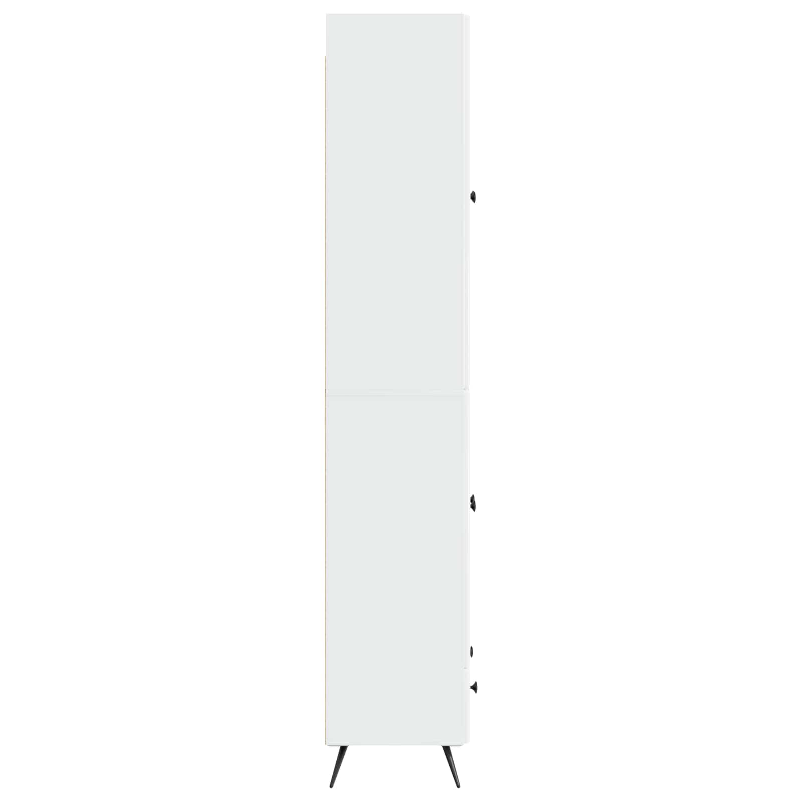 Schrankset 2 pcs Hochglanz Weiß Holzwerkstoff