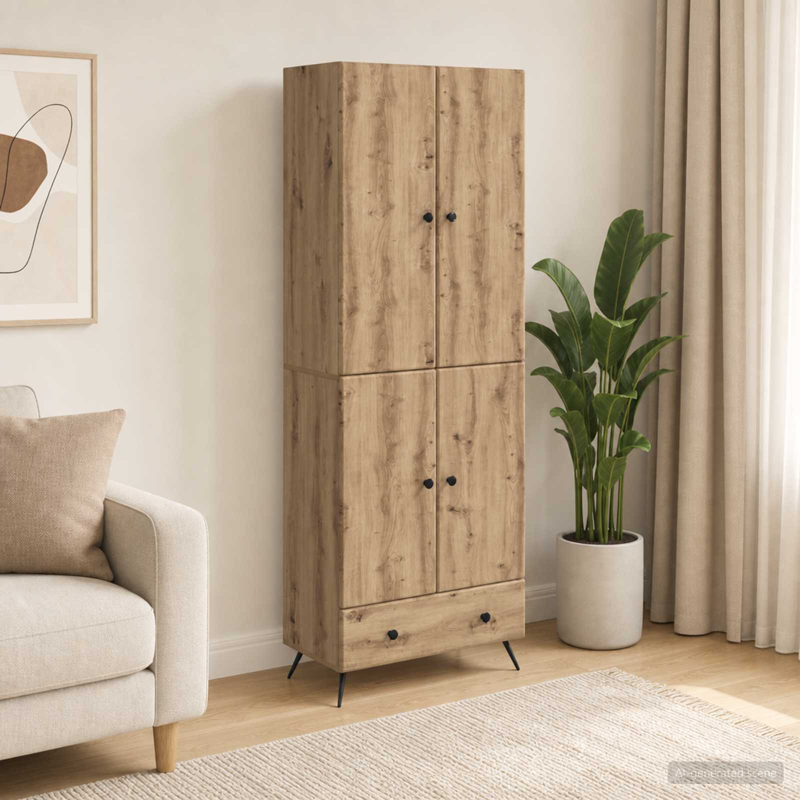 Schrankset 2 stk. Artisan-Eiche Holzwerkstoff