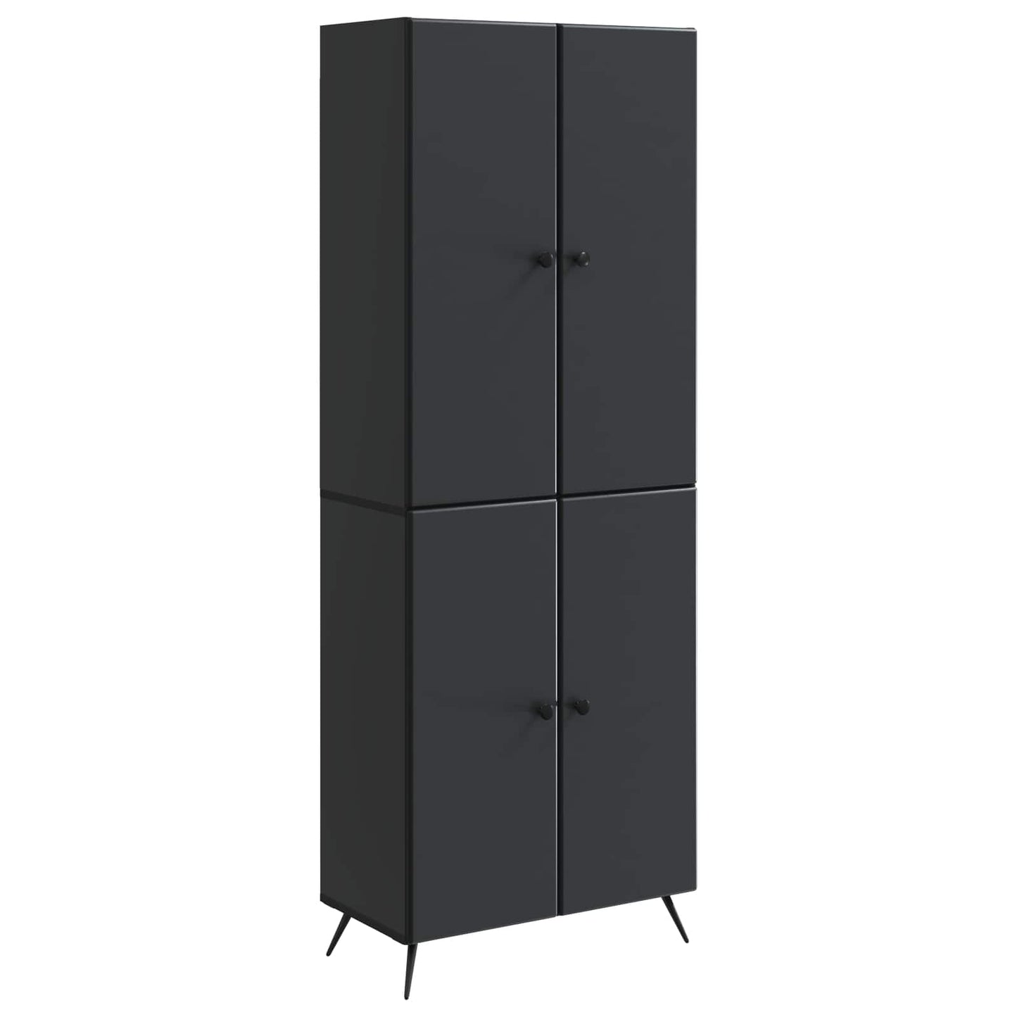 Schrankset 2 pcs Schwarz Holzwerkstoff