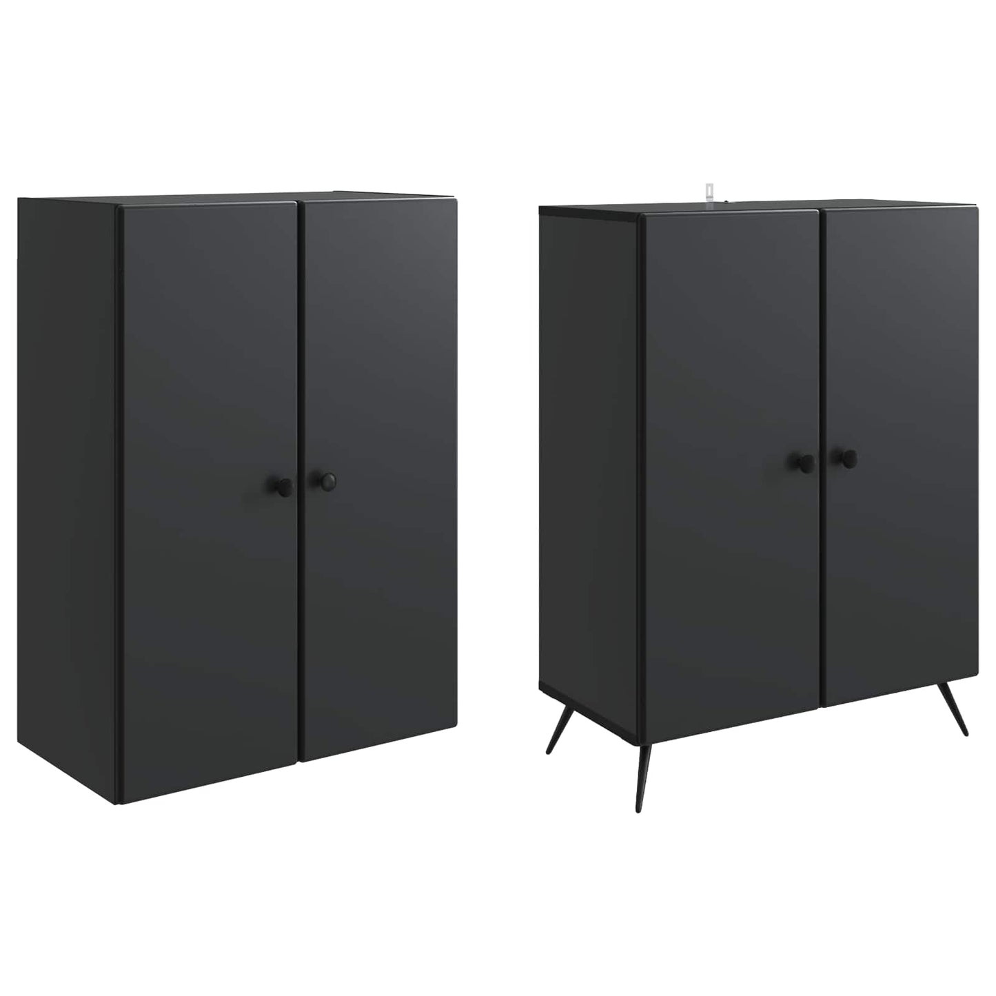Schrankset 2 pcs Schwarz Holzwerkstoff